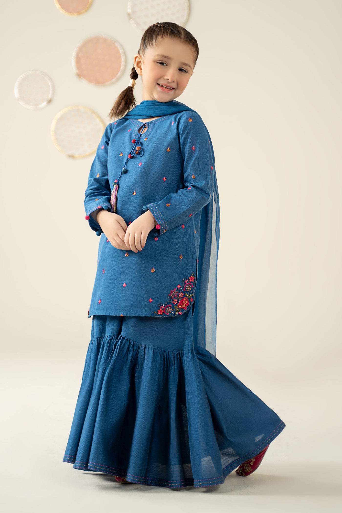 3 Piece Embroidered Cotton Silk Suit