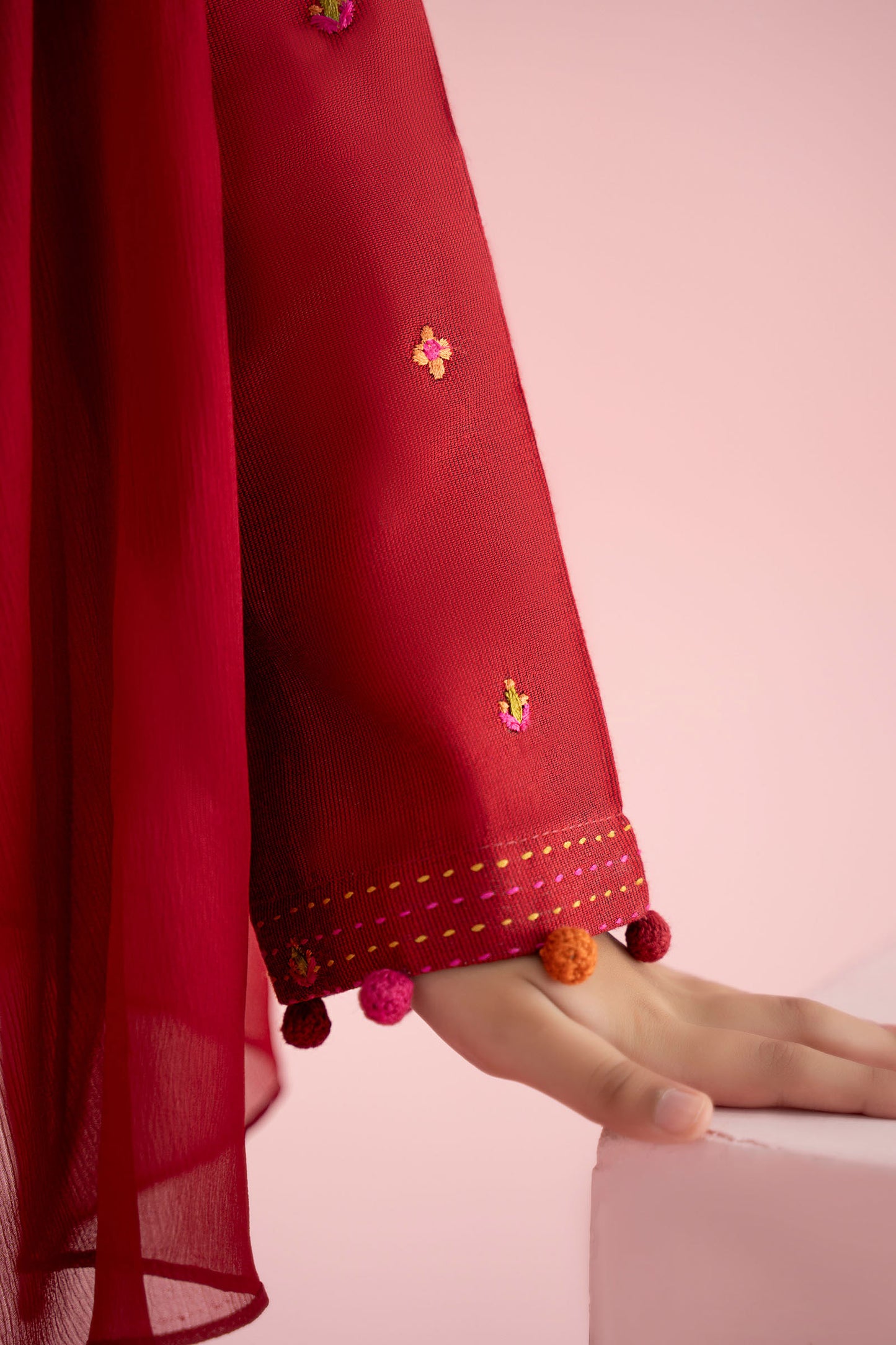 3 Piece Embroidered Cotton Silk Suit