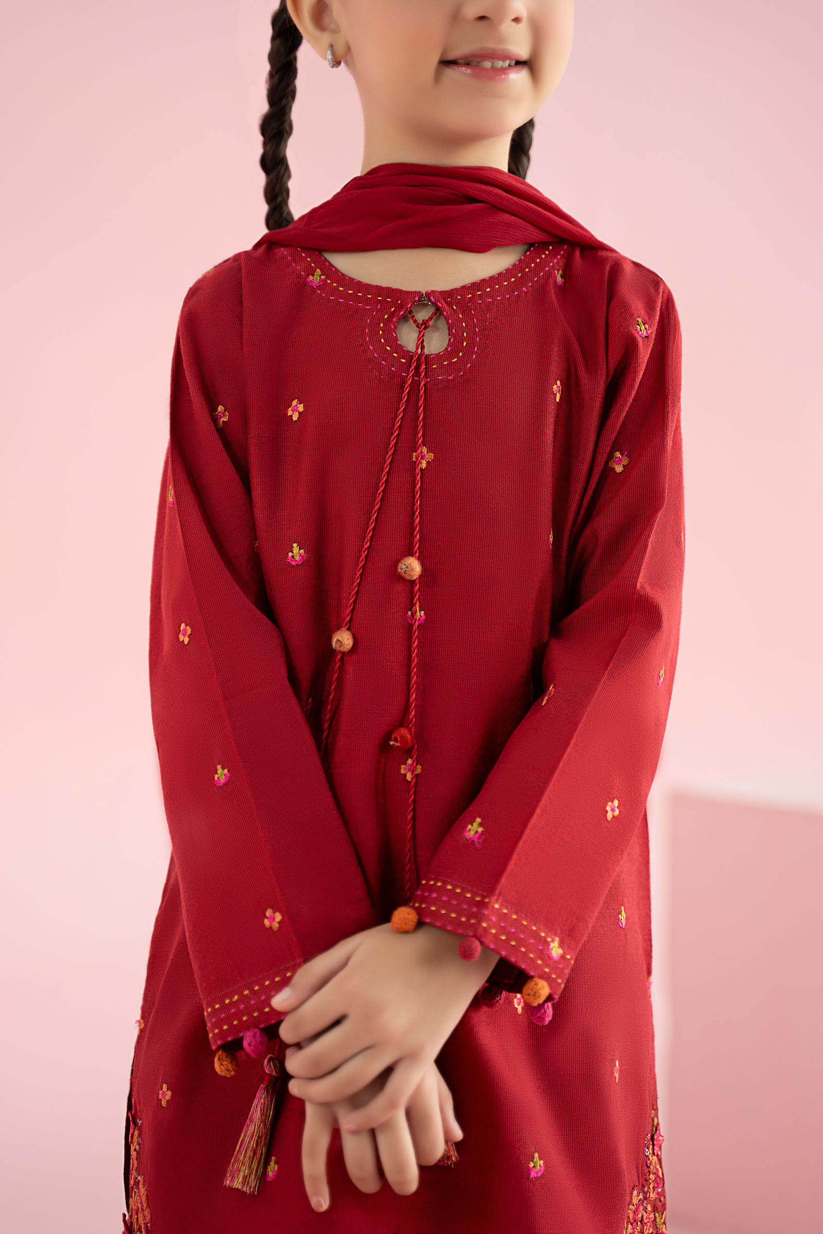 3 Piece Embroidered Cotton Silk Suit