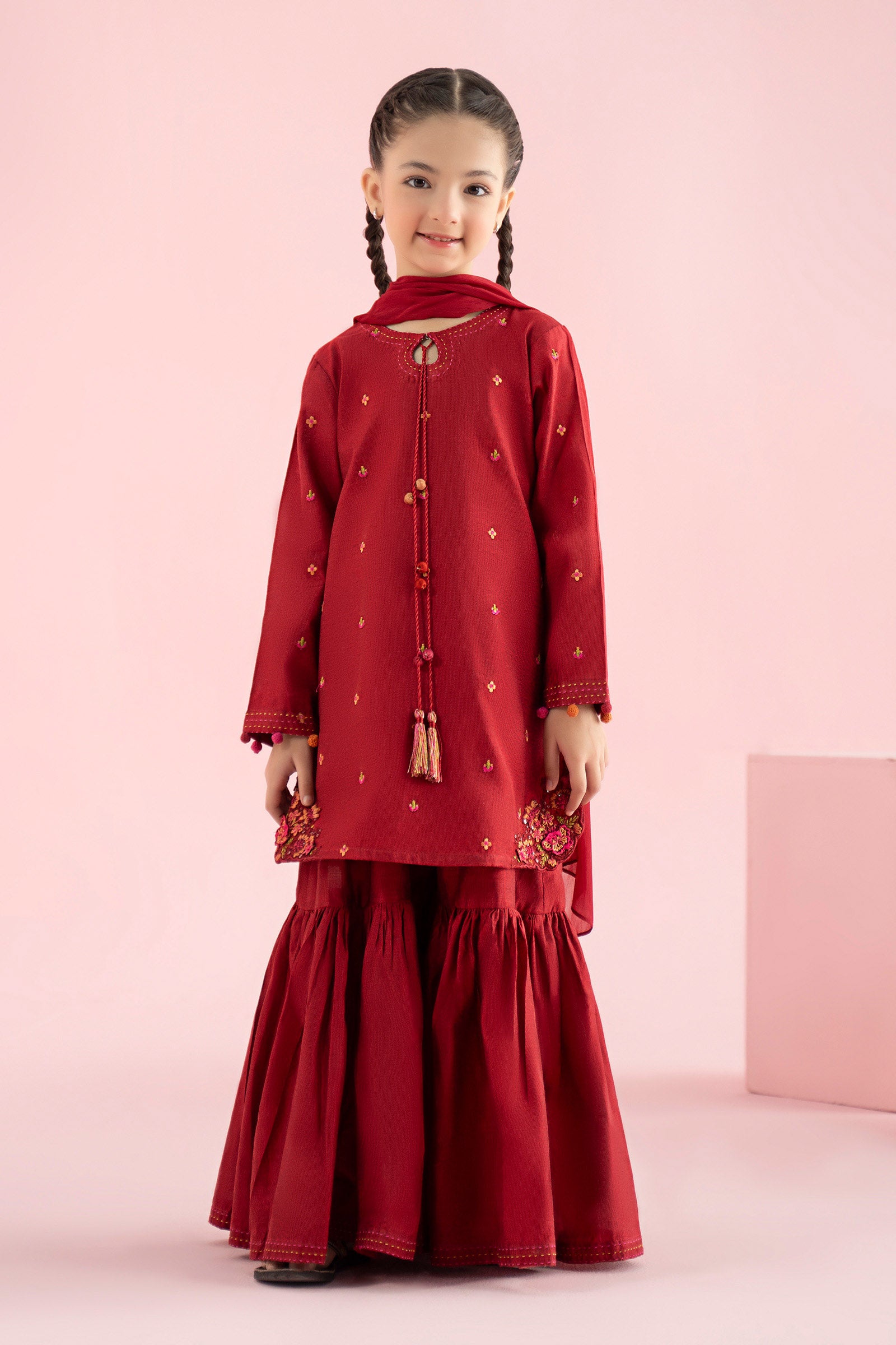 3 Piece Embroidered Cotton Silk Suit