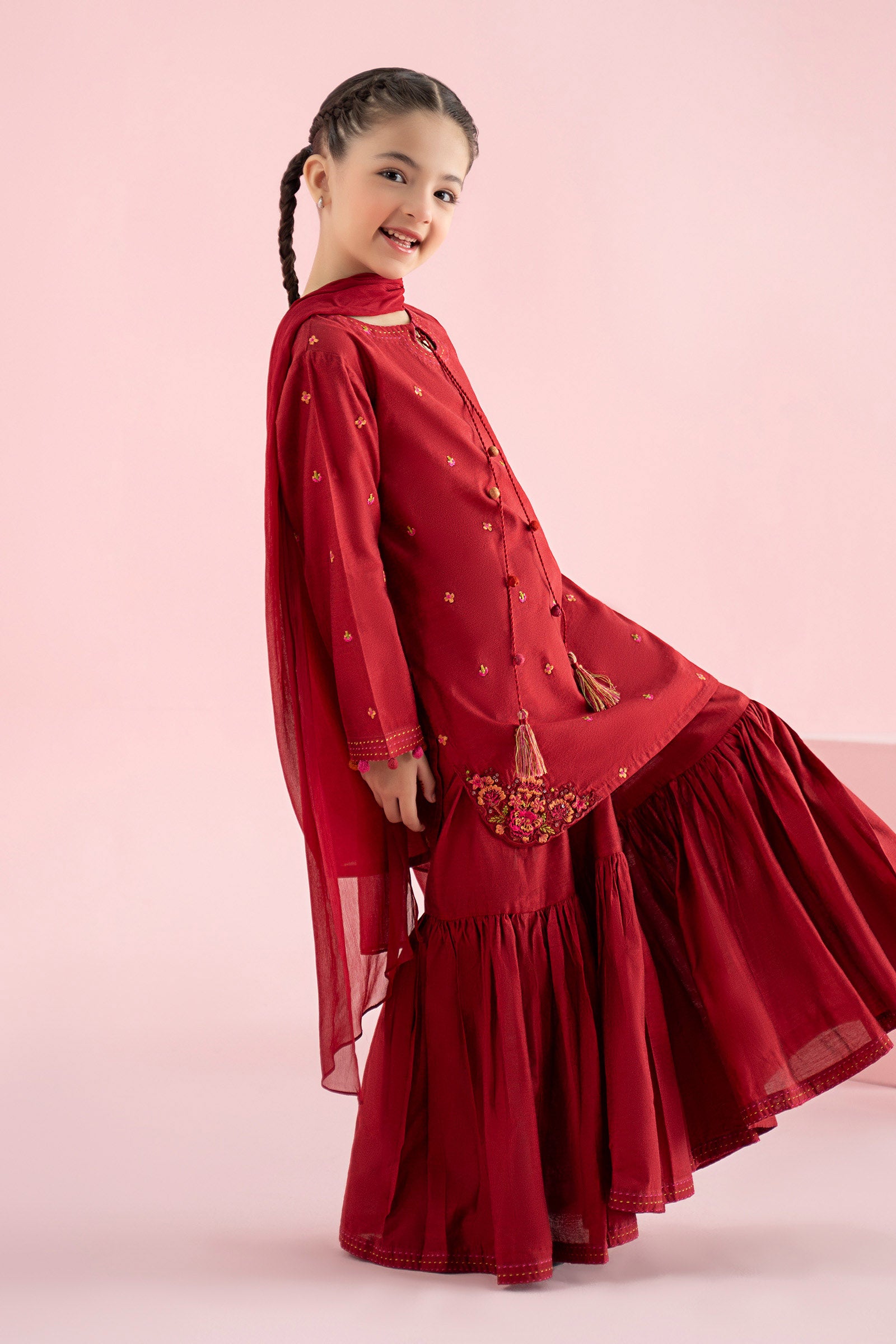 3 Piece Embroidered Cotton Silk Suit