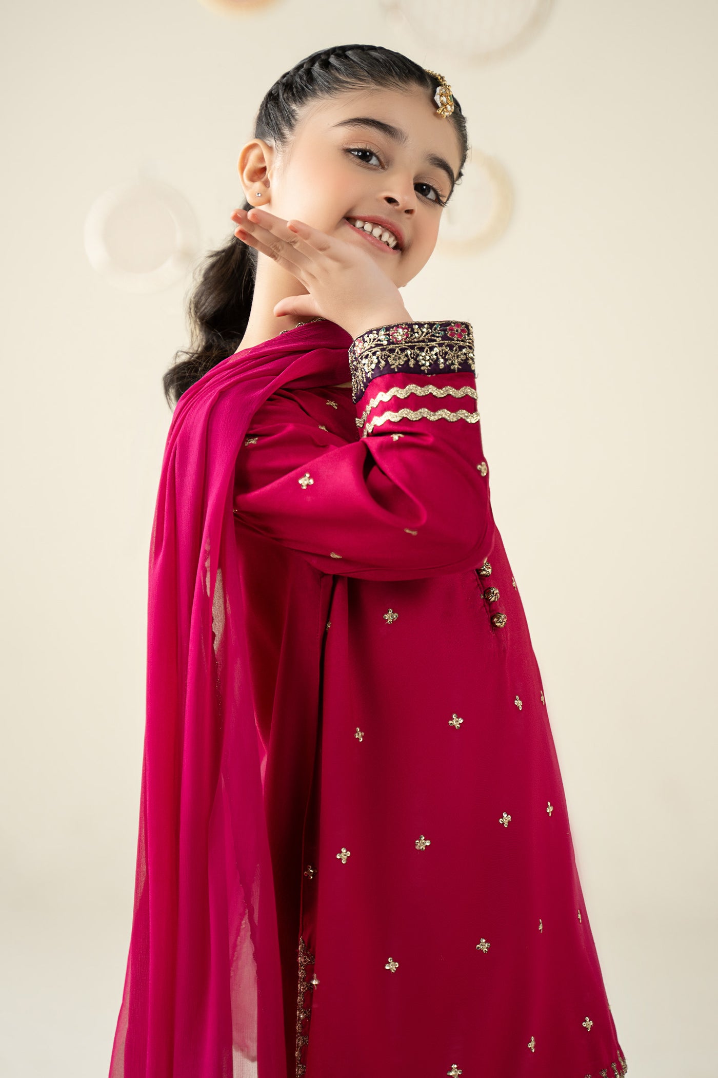 3 Piece Embroidered Linen Suit
