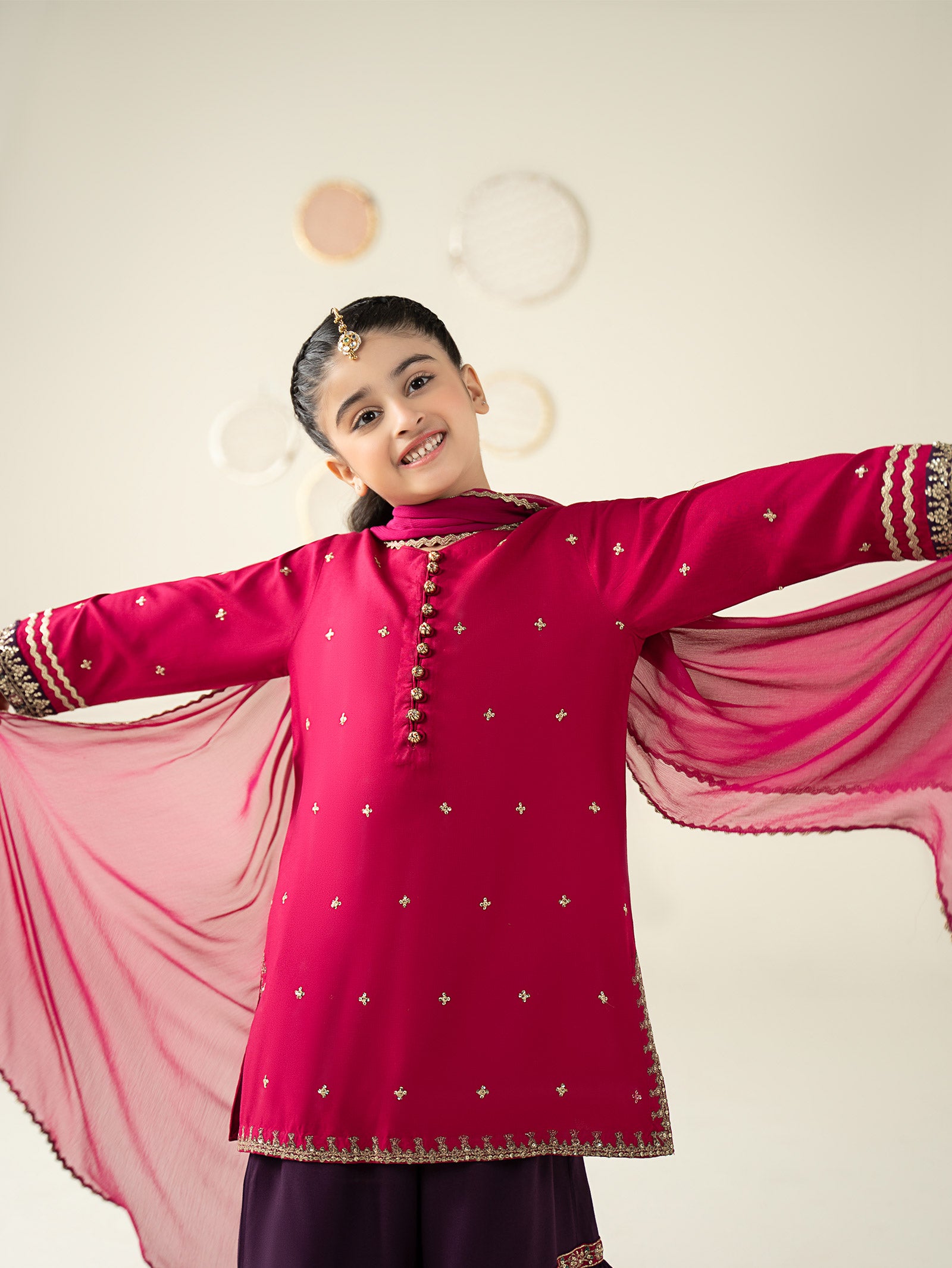 3 Piece Embroidered Linen Suit