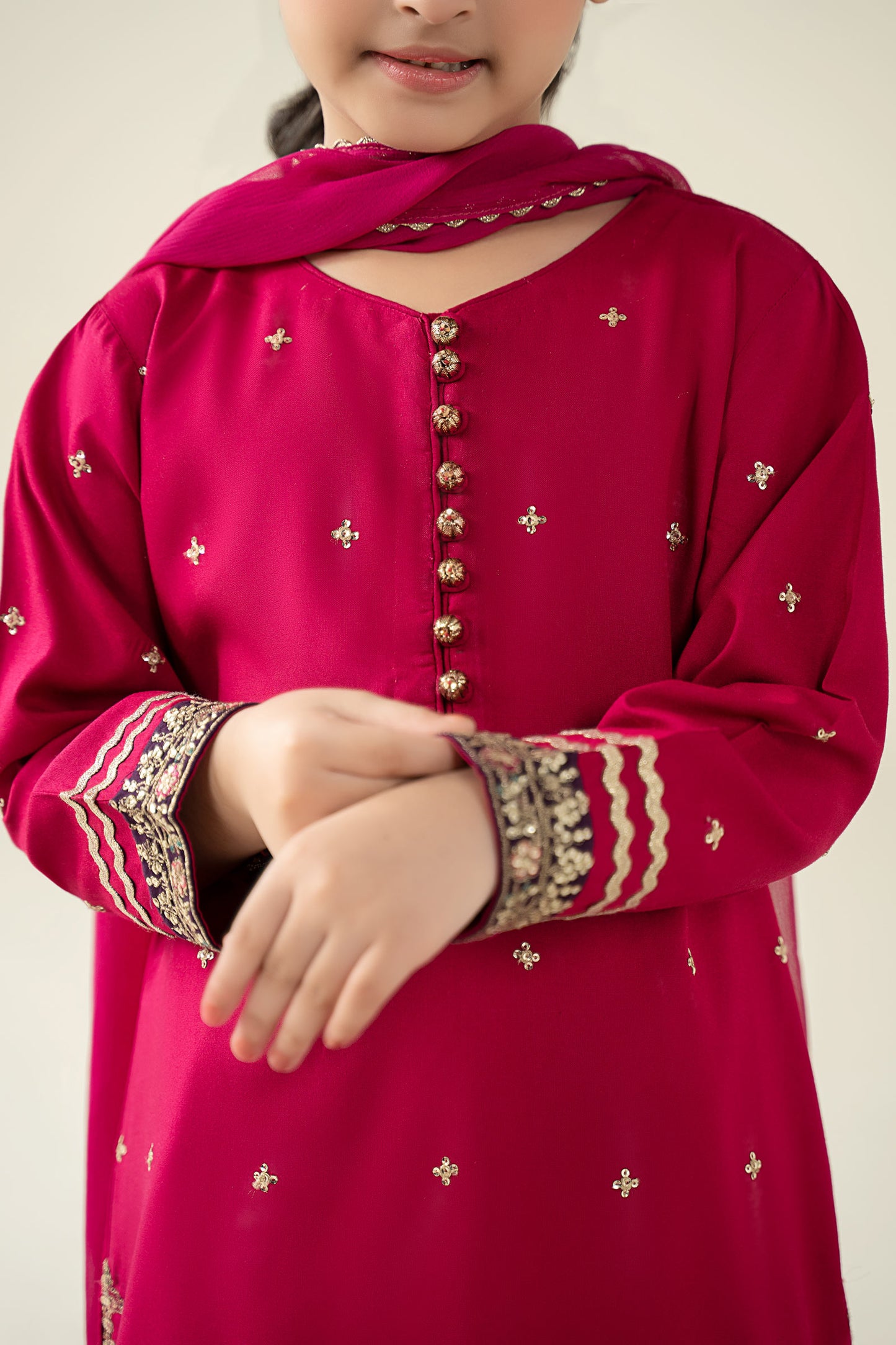 3 Piece Embroidered Linen Suit