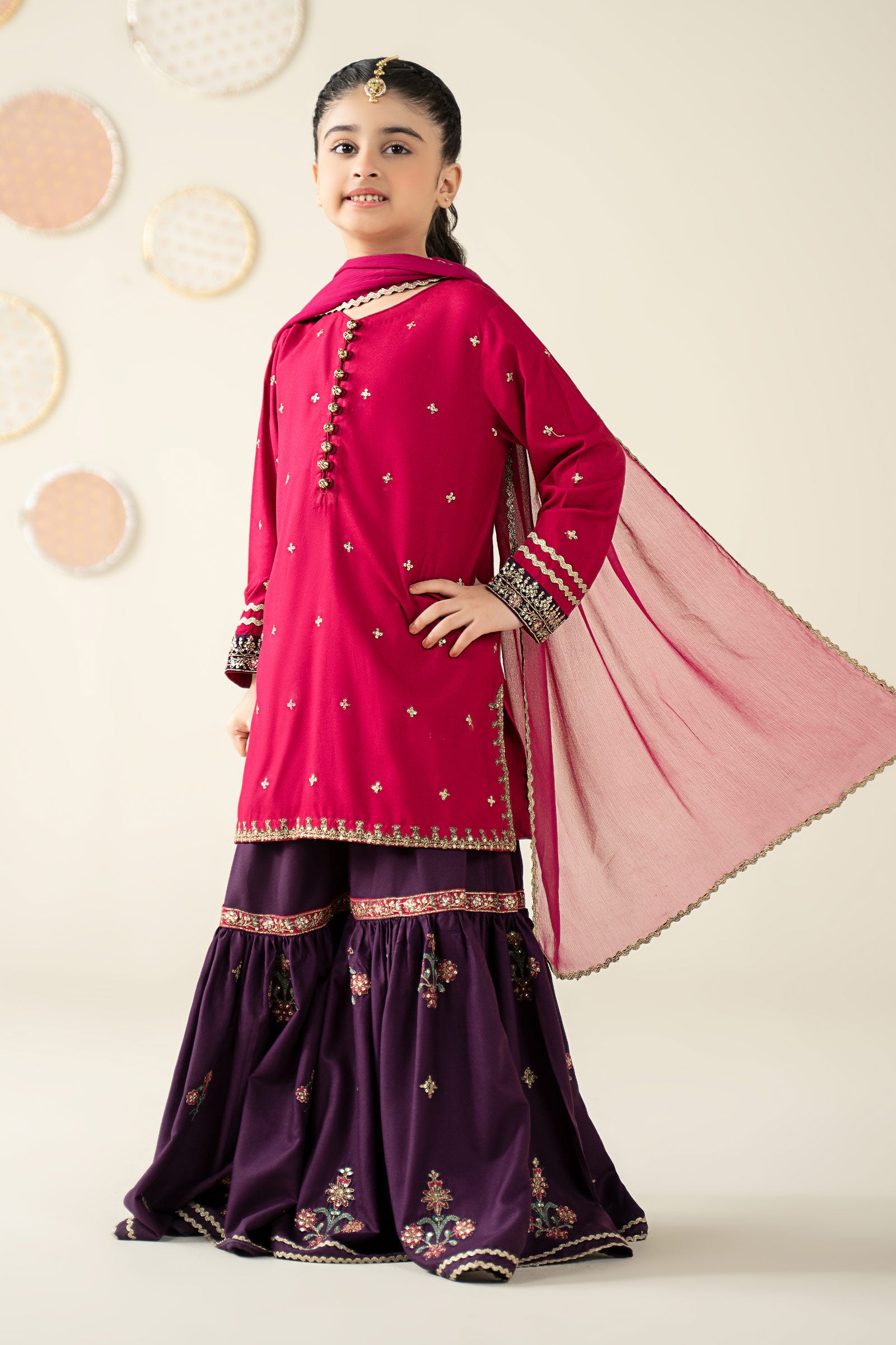 3 Piece Embroidered Linen Suit