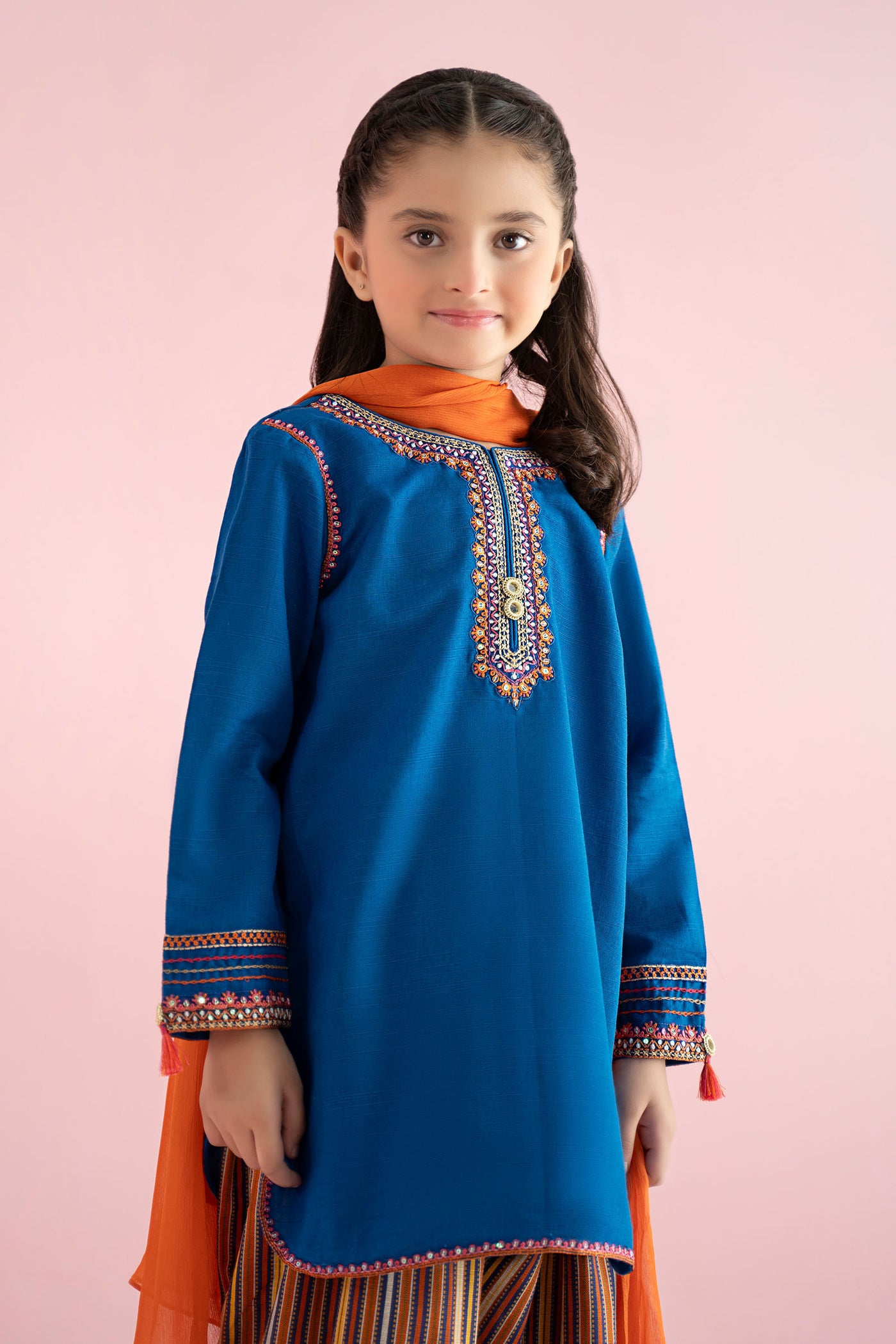 3 Piece Embroidered Slub Khaddar Suit