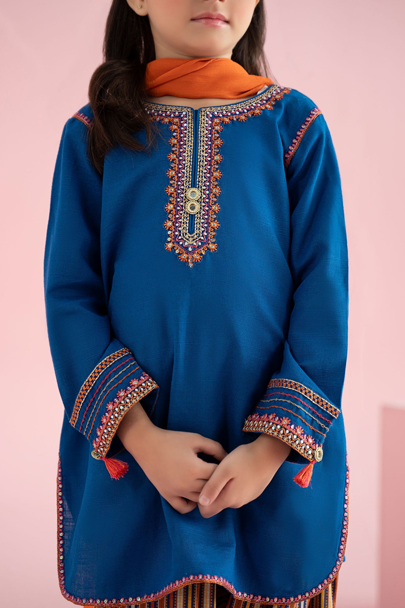 3 Piece Embroidered Slub Khaddar Suit