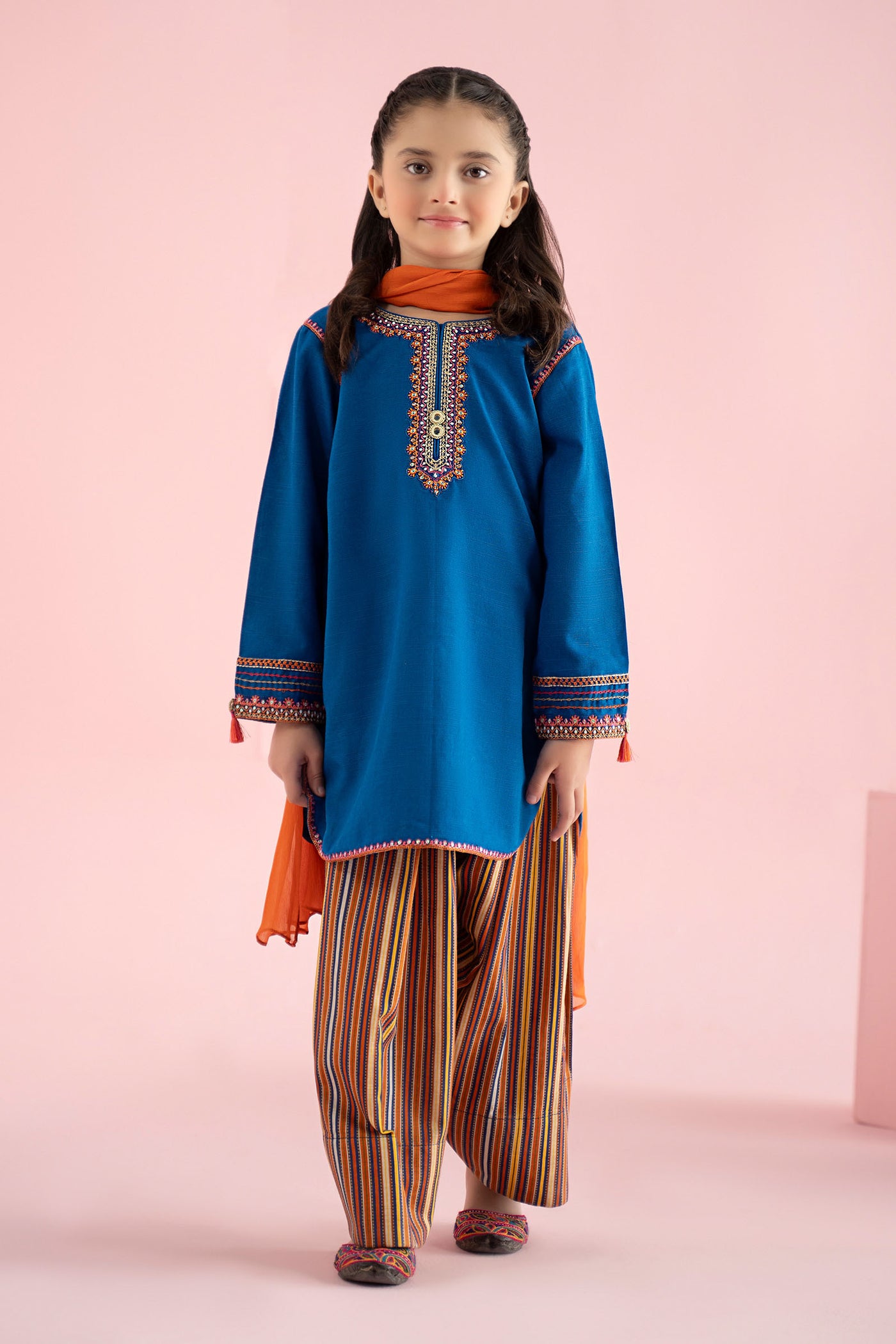 3 Piece Embroidered Slub Khaddar Suit