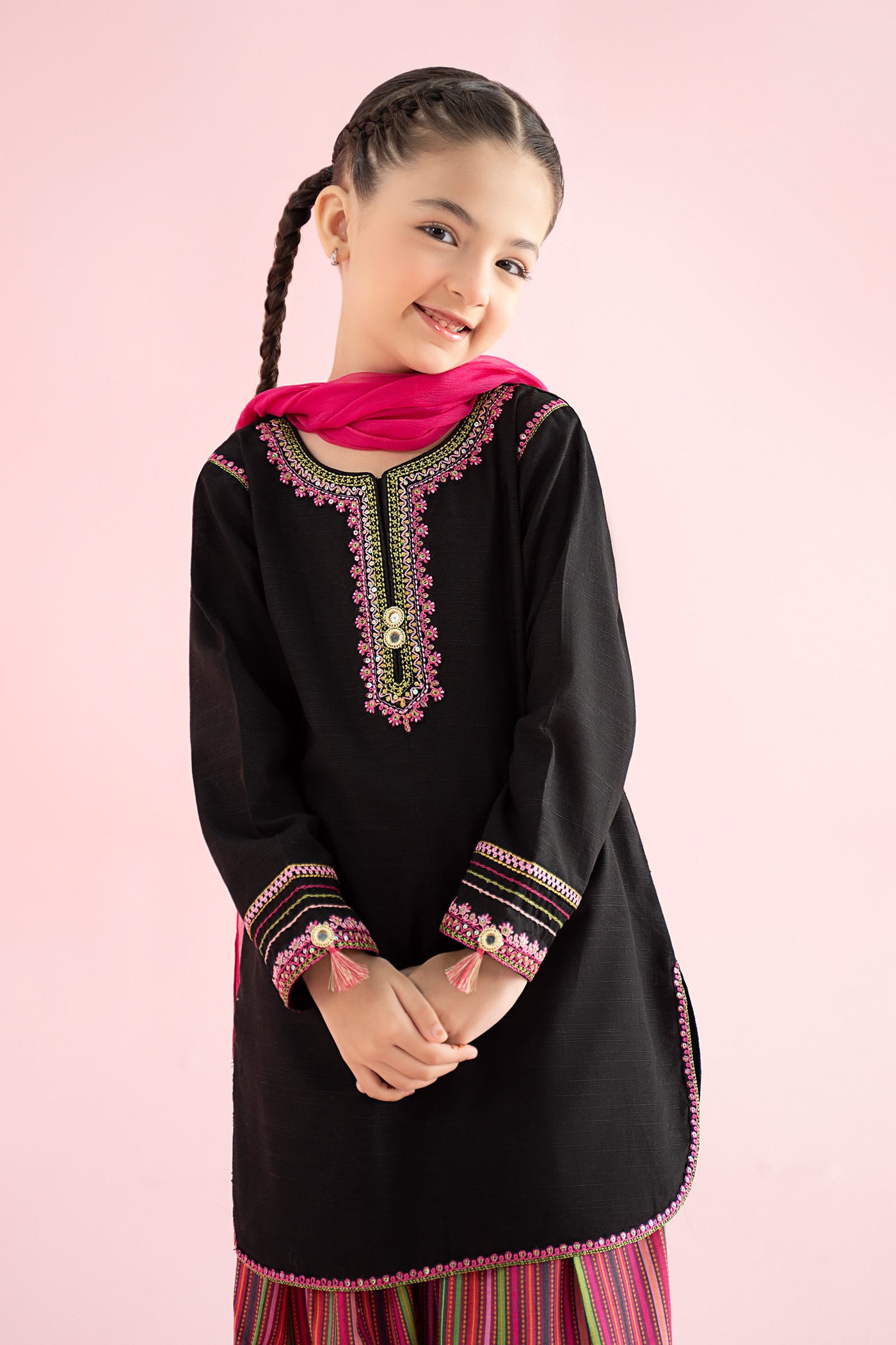3 Piece Embroidered Slub Khaddar Suit