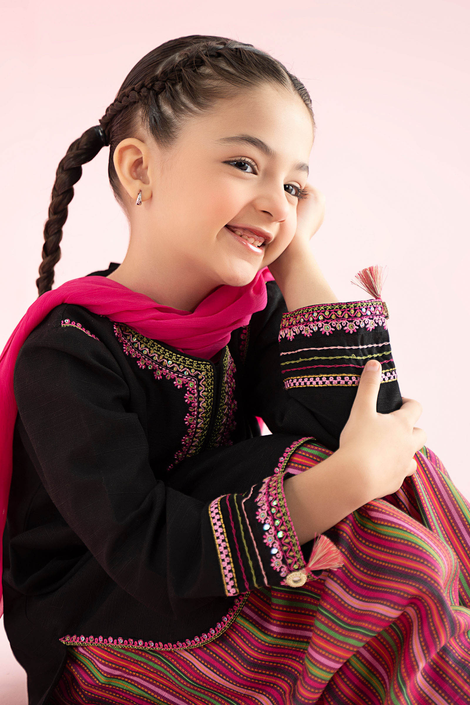 3 Piece Embroidered Slub Khaddar Suit
