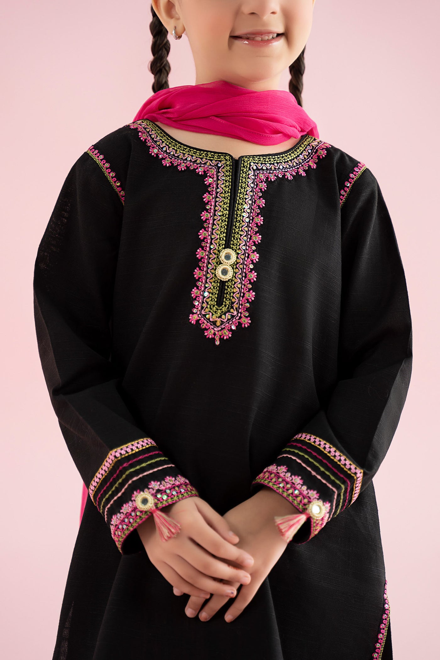 3 Piece Embroidered Slub Khaddar Suit