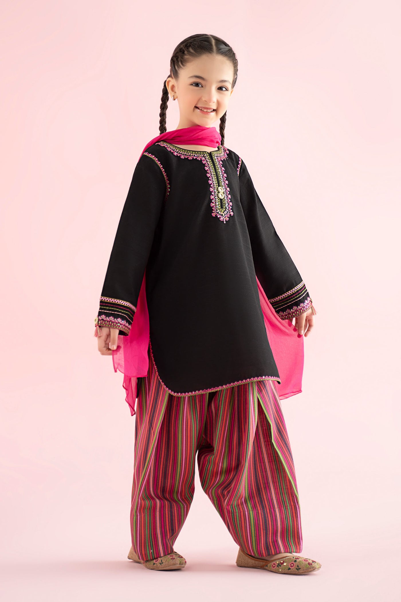 3 Piece Embroidered Slub Khaddar Suit