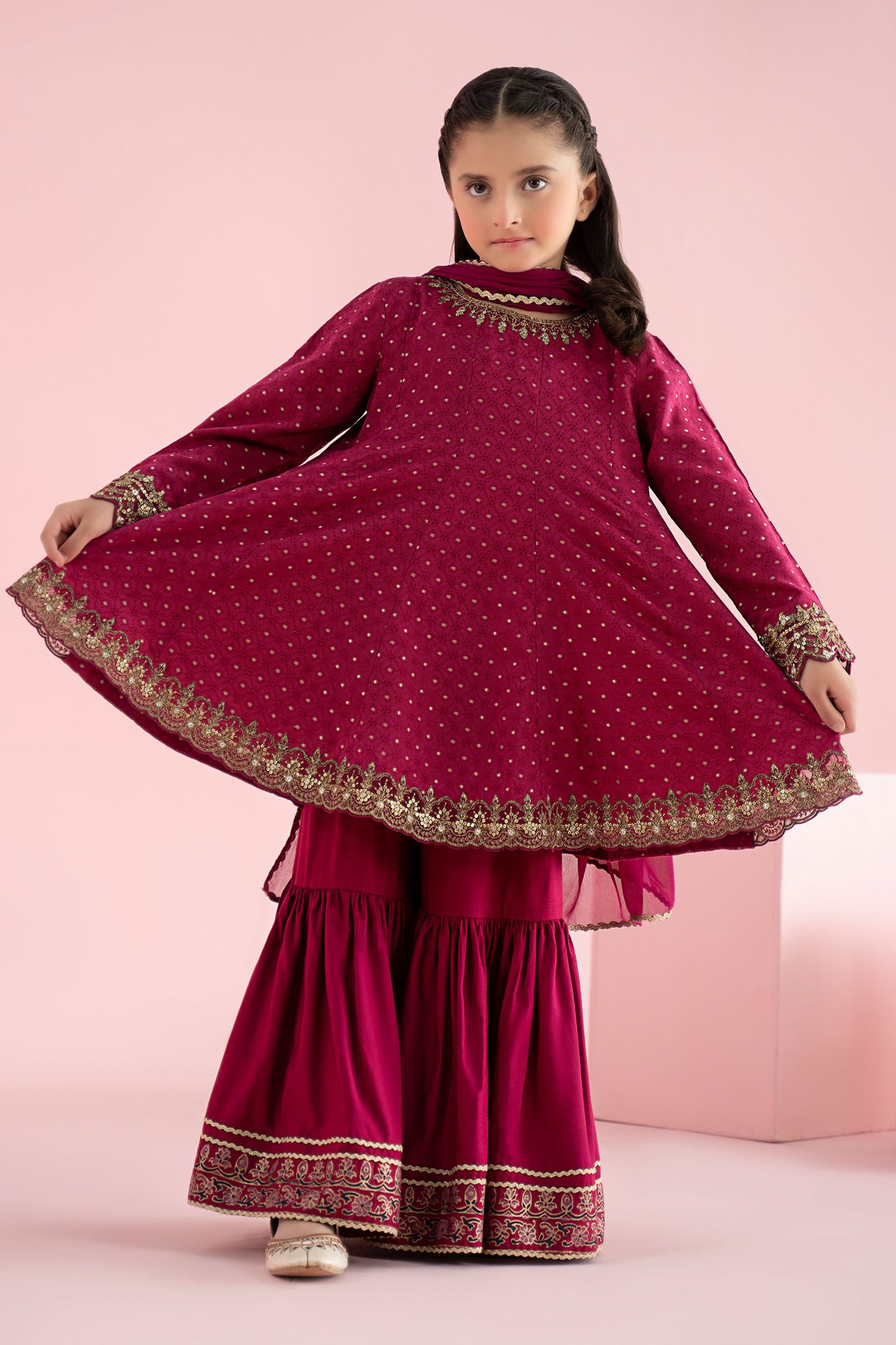 3 Piece Embroidered Filament Viscose Suit