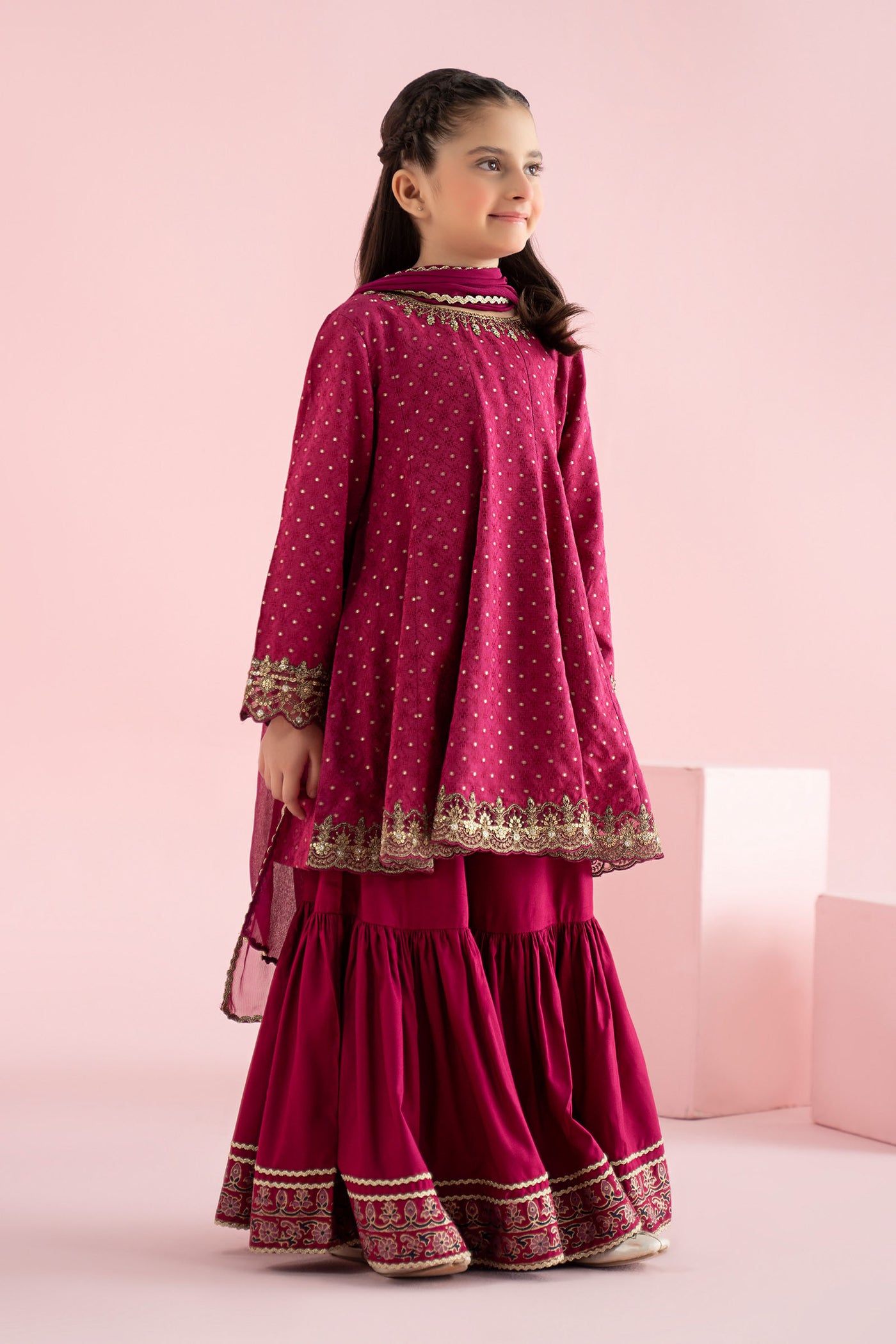 3 Piece Embroidered Filament Viscose Suit