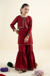 3 Piece Embroidered Silk Suit