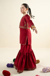 3 Piece Embroidered Silk Suit