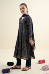 3 Piece Embroidered Raw Silk Suit