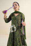 3 Piece Embroidered Raw Silk Suit