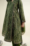 3 Piece Embroidered Raw Silk Suit