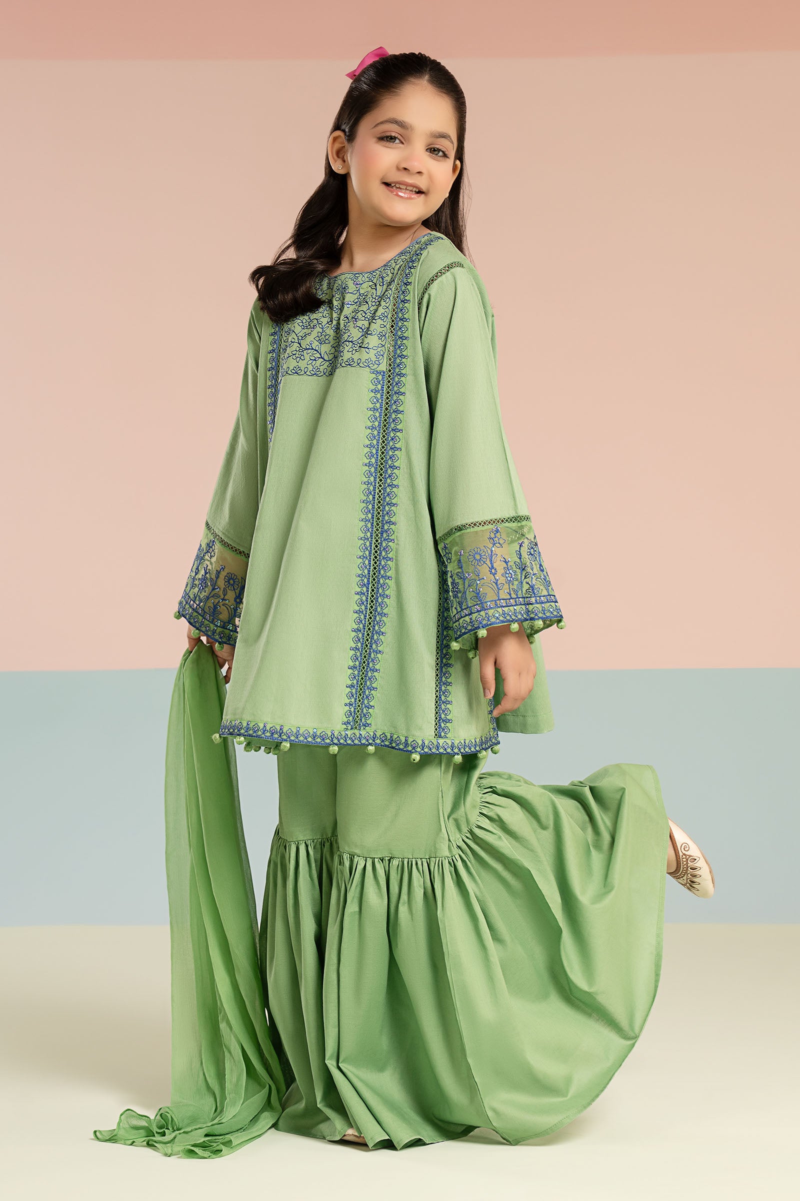 3 Piece Embroidered Dobby Lawn Suit