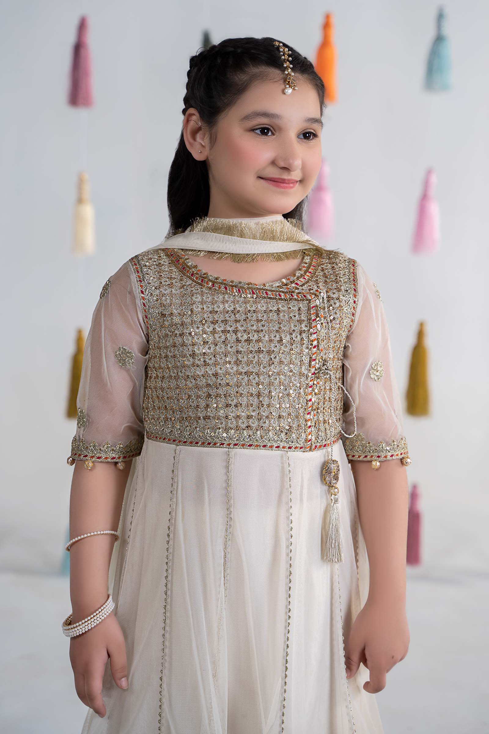 3 Piece Embroidered Net Suit