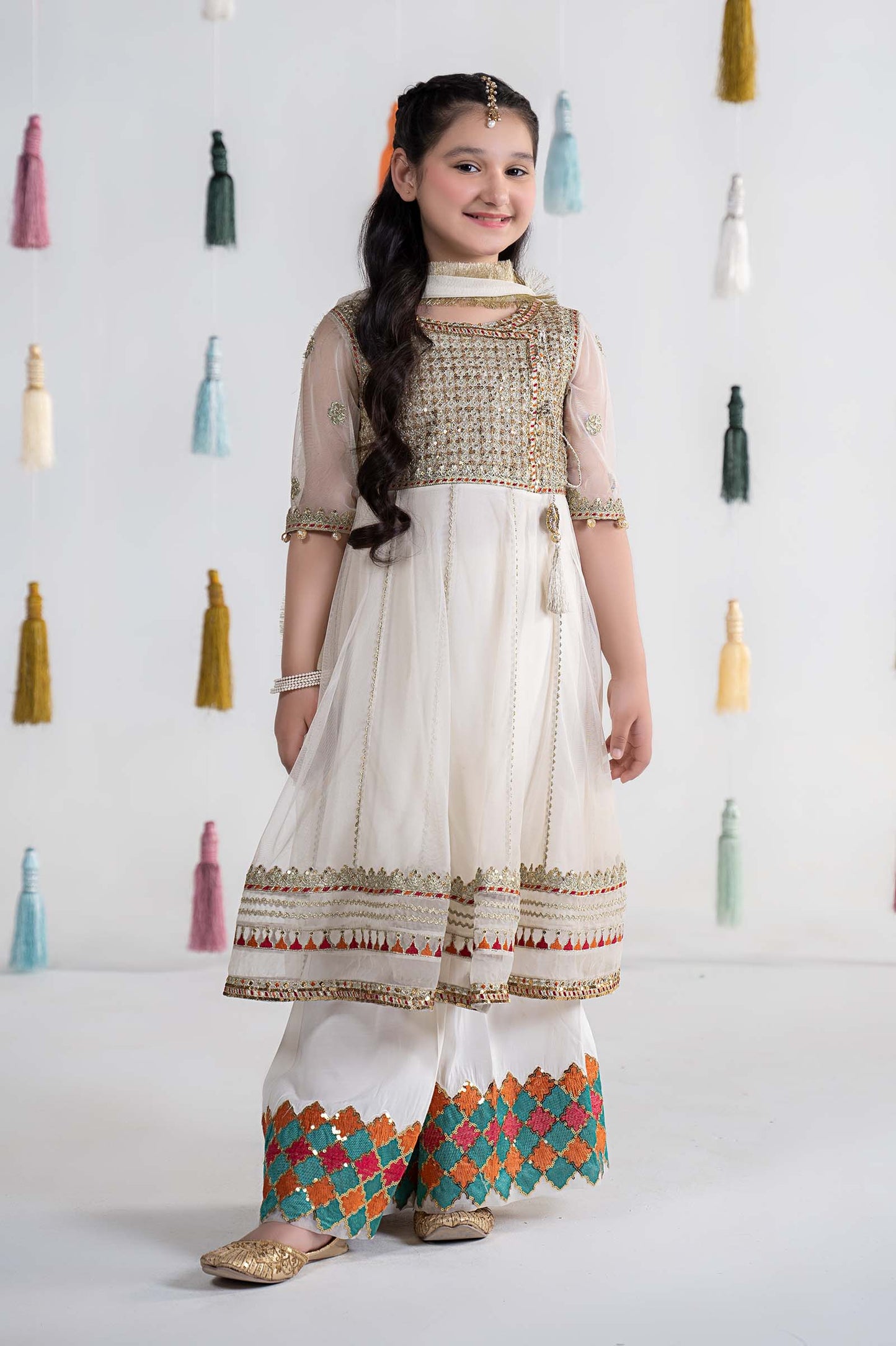 3 Piece Embroidered Net Suit