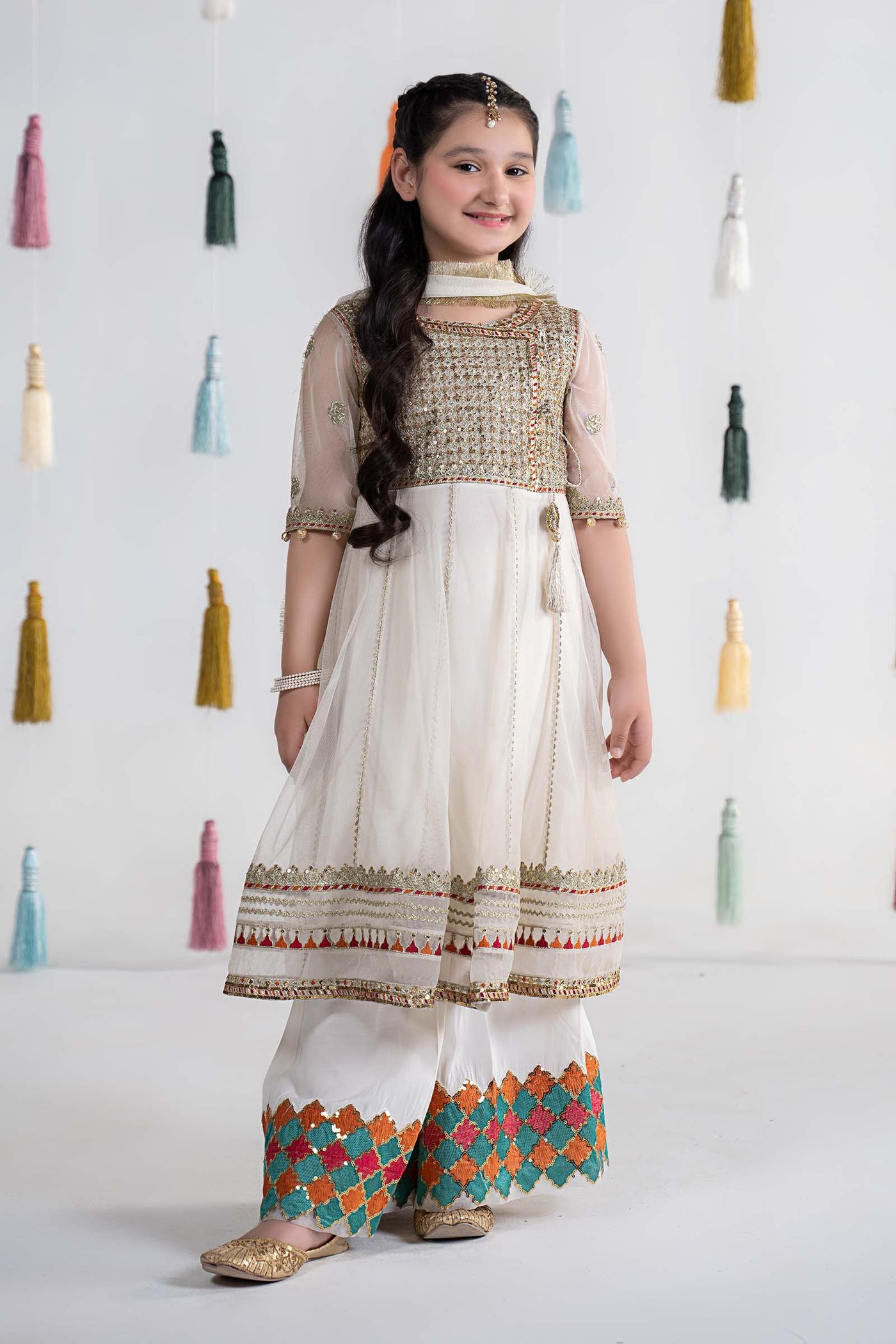 3 Piece Embroidered Net Suit