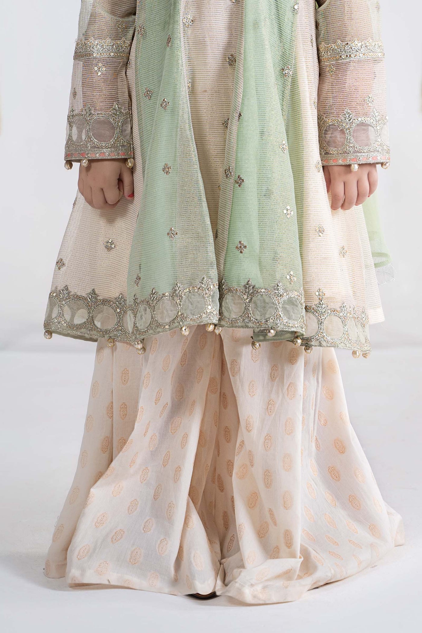 3 Piece Embroidered Cotton Net Suit