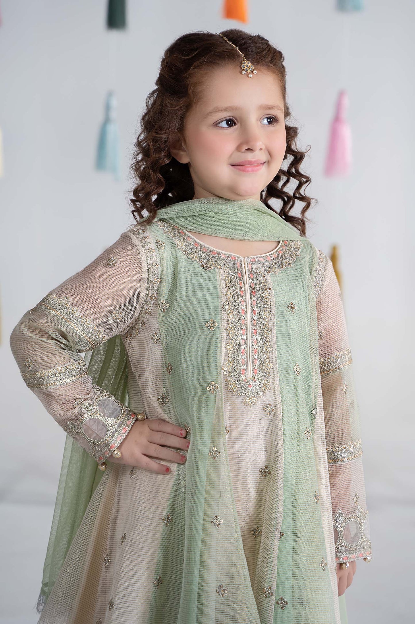 3 Piece Embroidered Cotton Net Suit