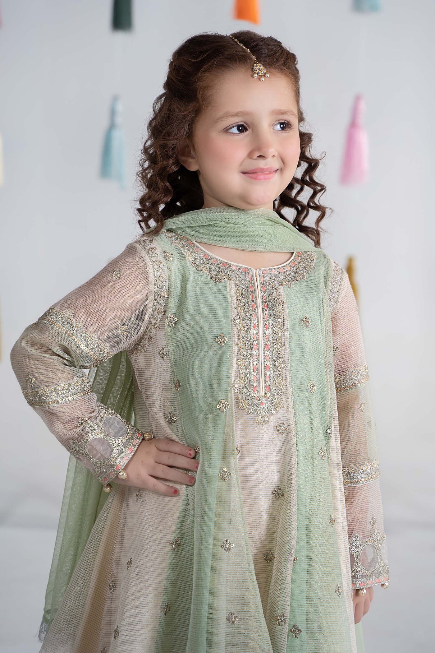 3 Piece Embroidered Cotton Net Suit