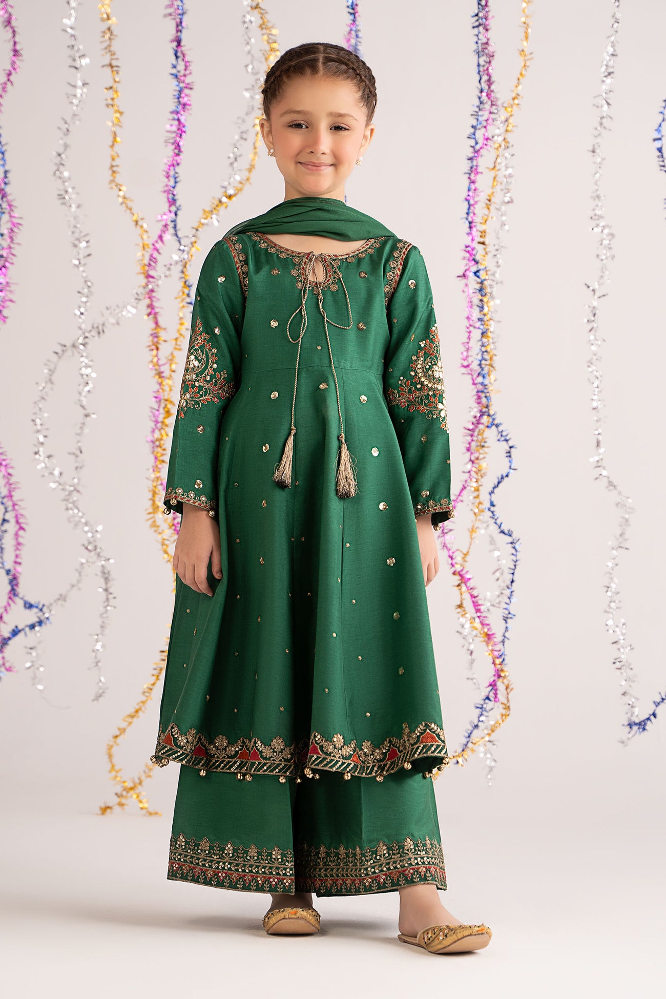 3 Piece Embroidered Bamberg Raw Silk Suit