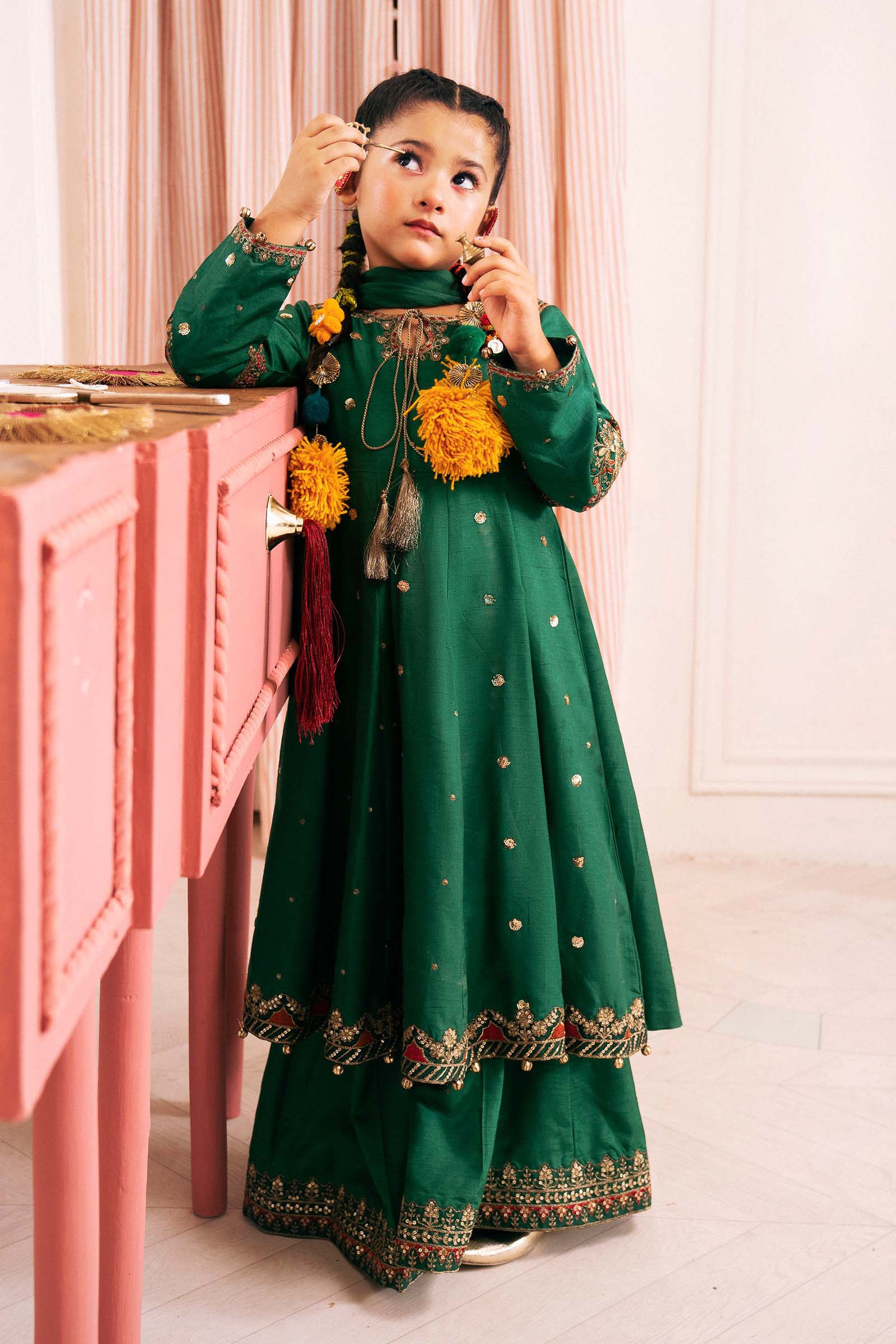 3 Piece Embroidered Bamberg Raw Silk Suit