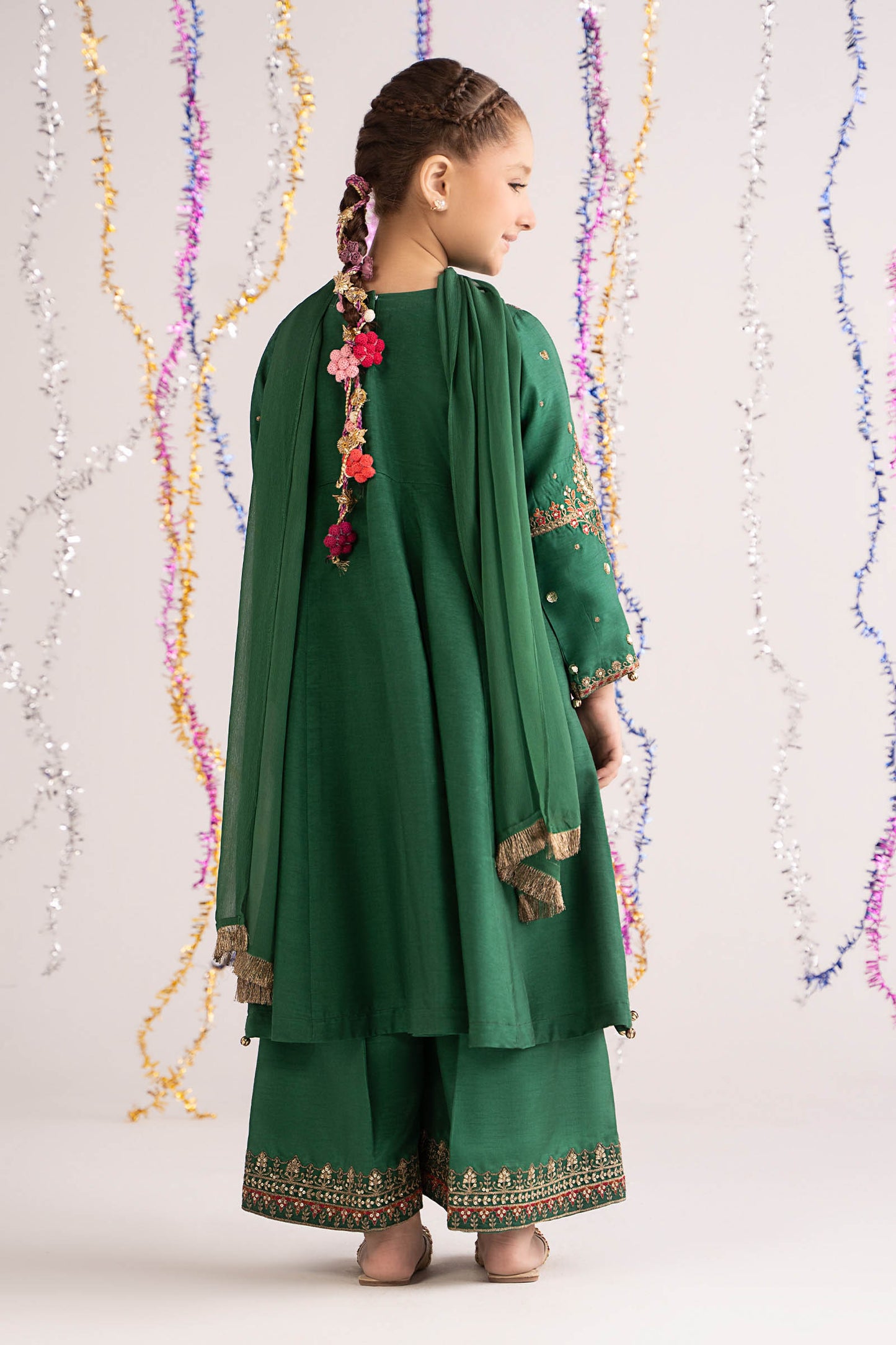3 Piece Embroidered Bamberg Raw Silk Suit