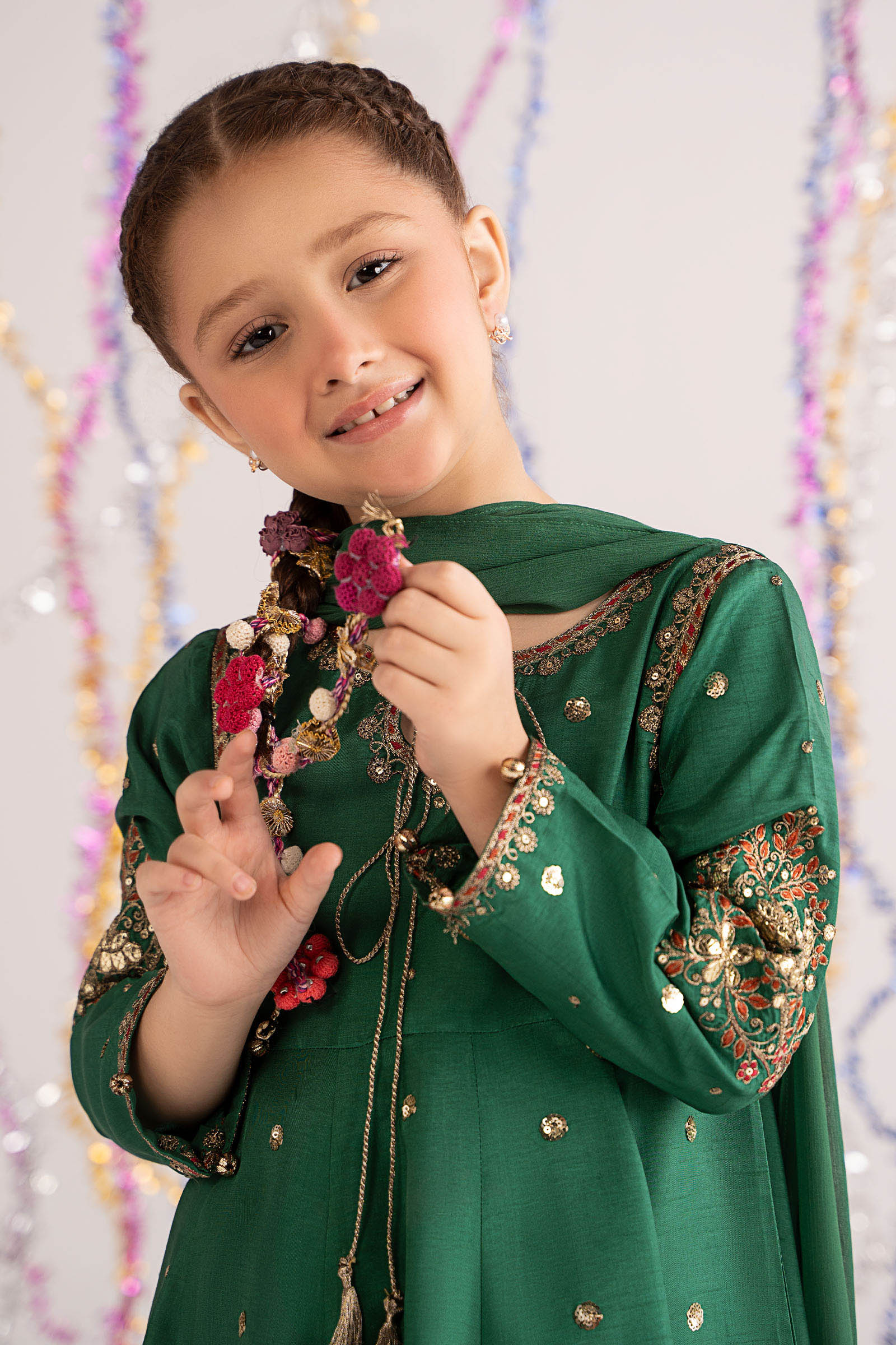 3 Piece Embroidered Bamberg Raw Silk Suit