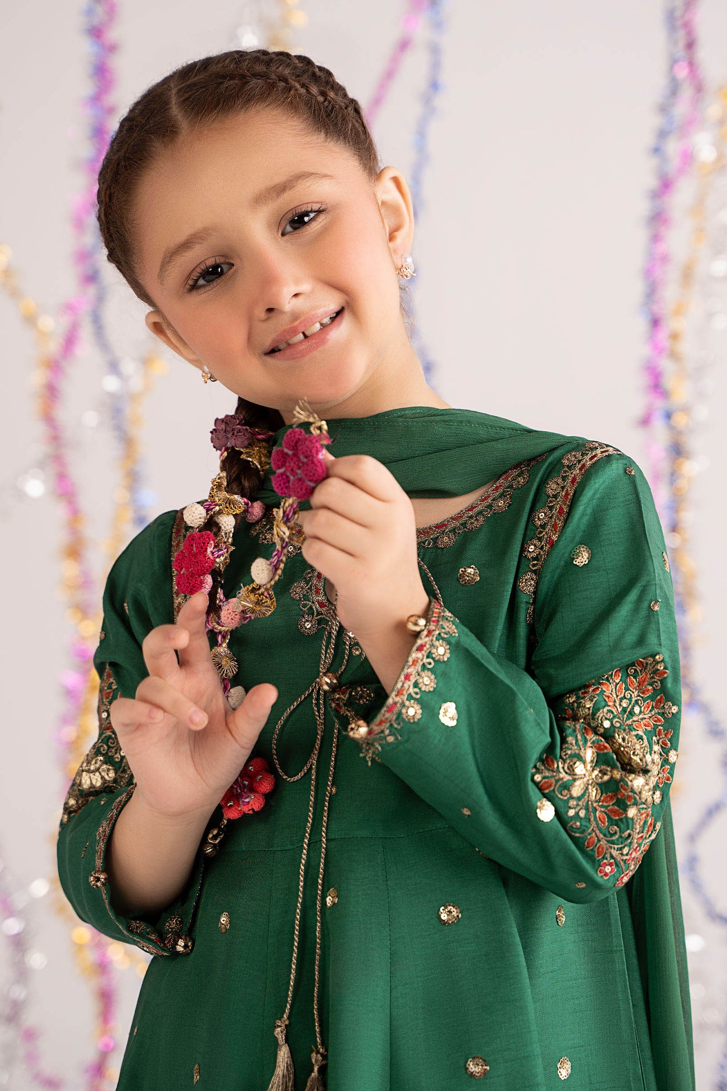 3 Piece Embroidered Bamberg Raw Silk Suit