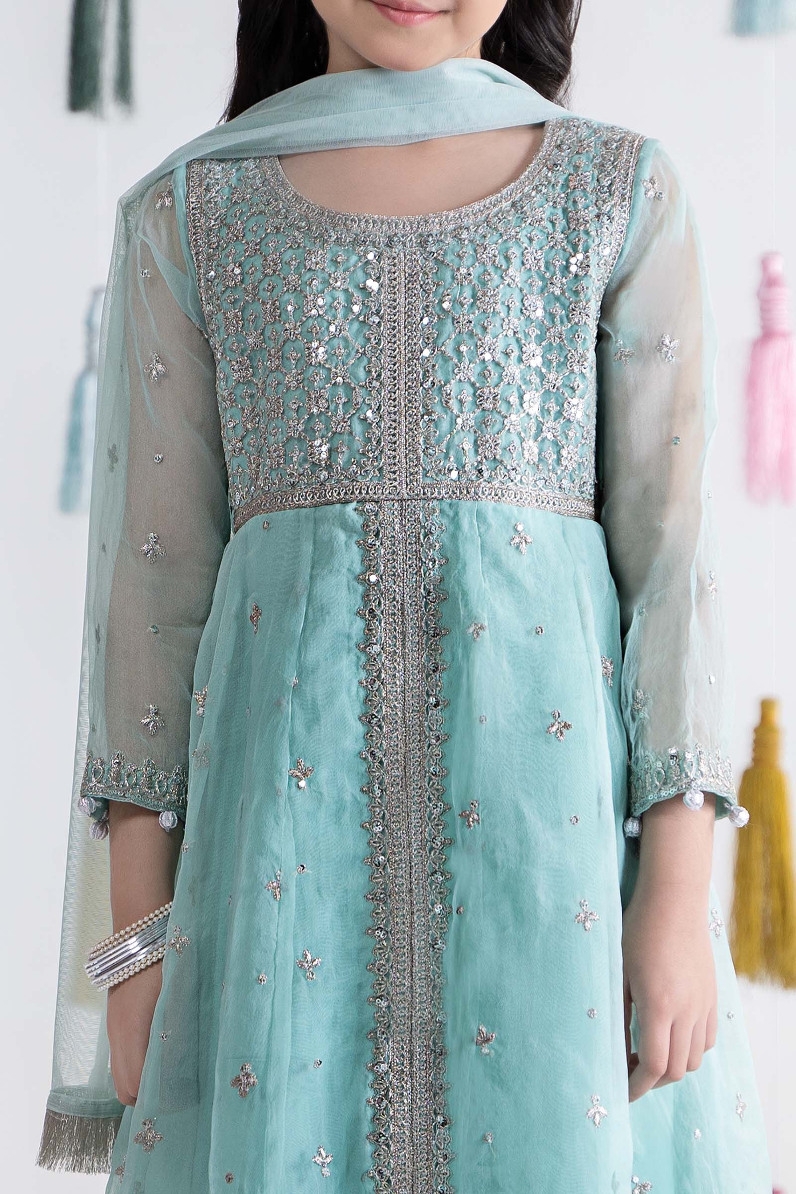 3 Piece Embroidered Organza Suit