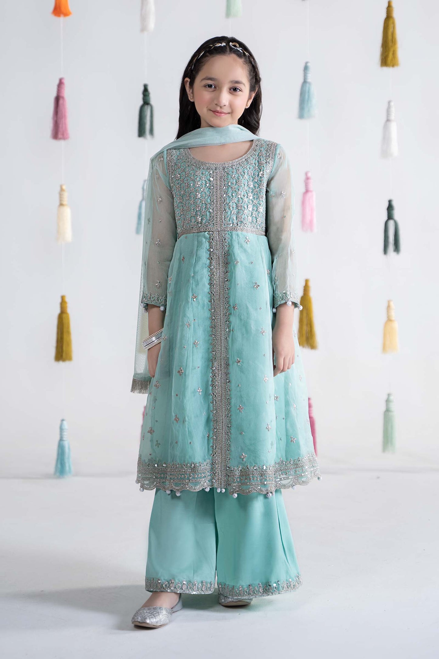 3 Piece Embroidered Organza Suit