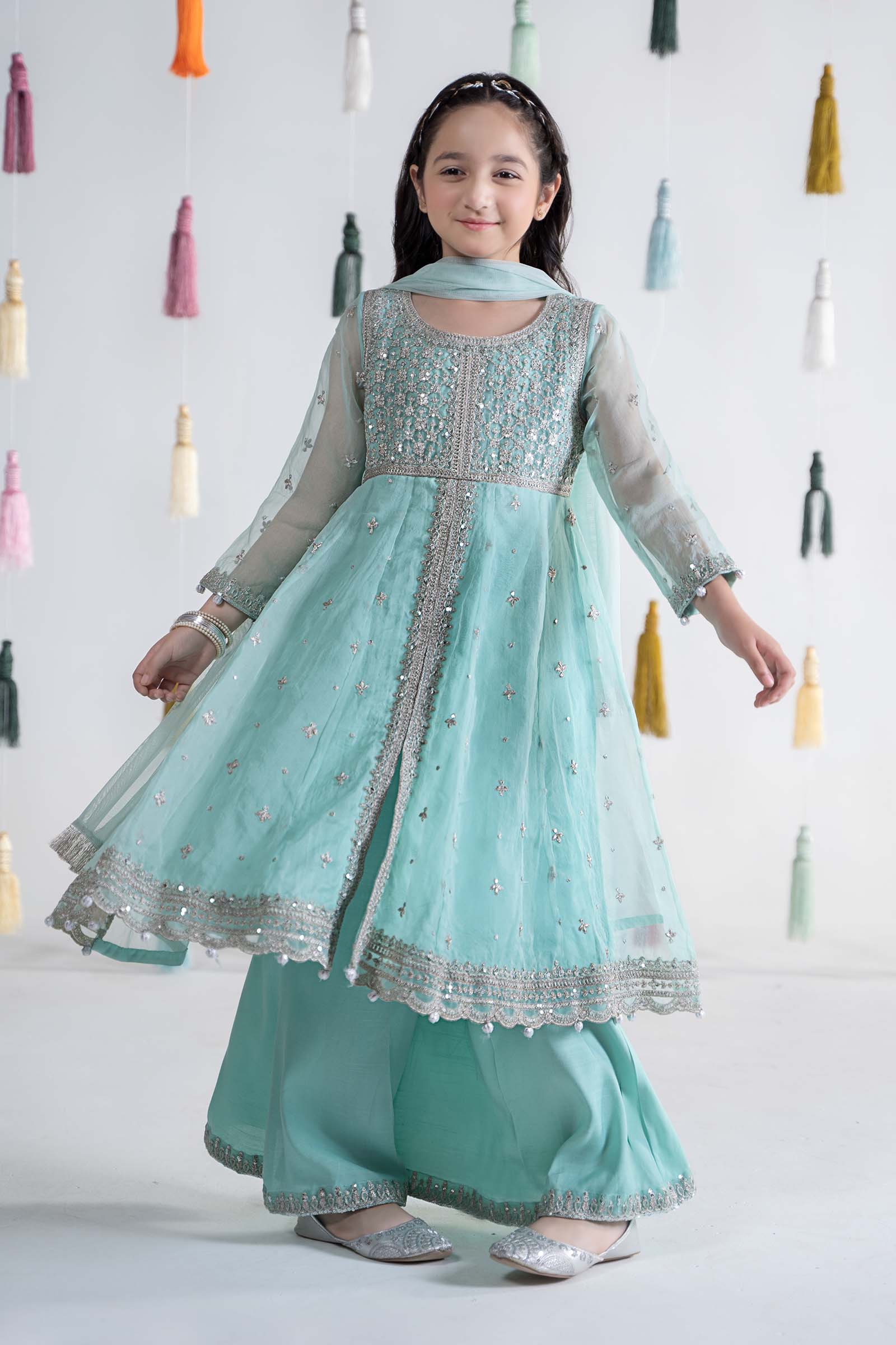 3 Piece Embroidered Organza Suit