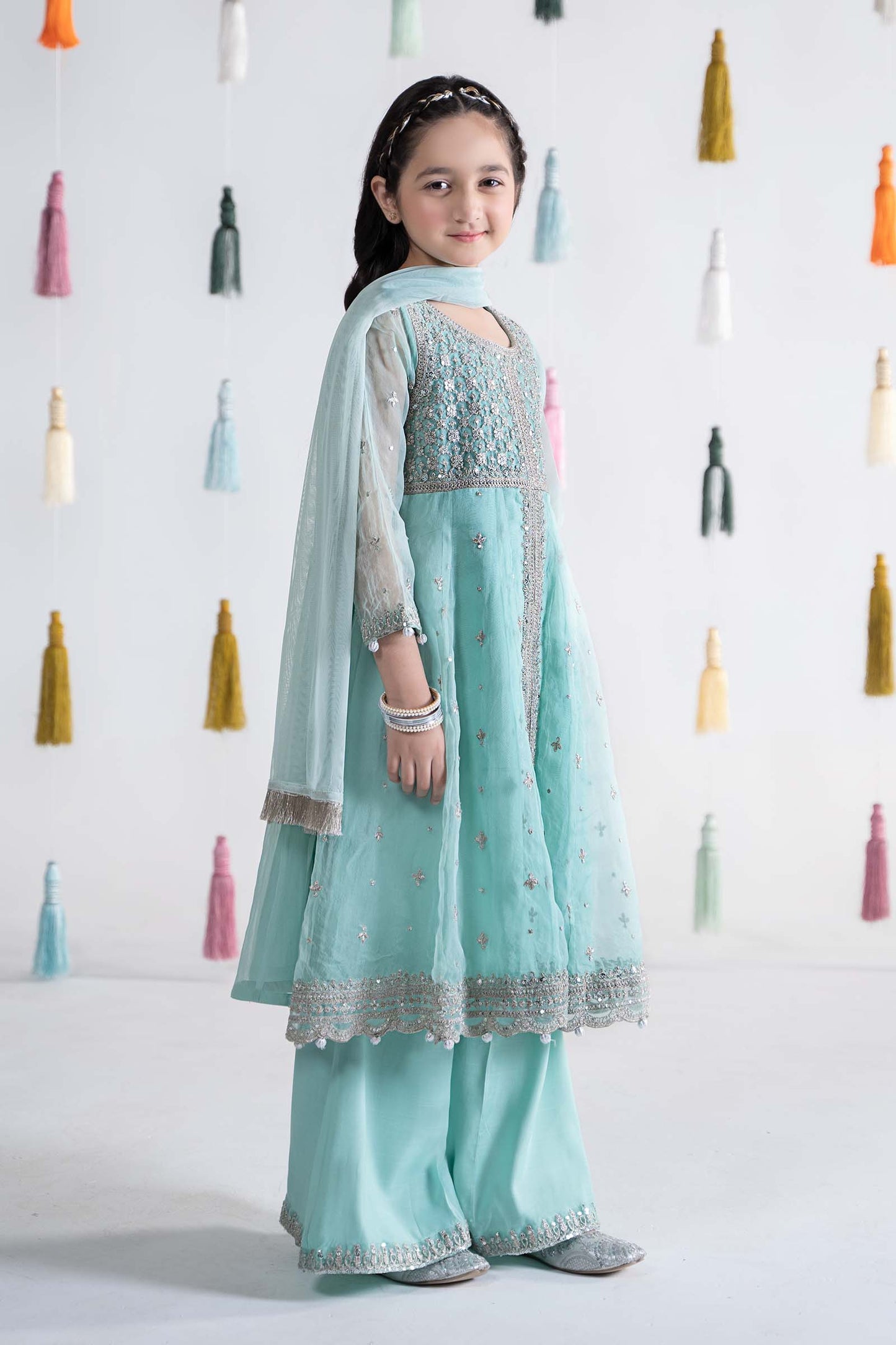 3 Piece Embroidered Organza Suit