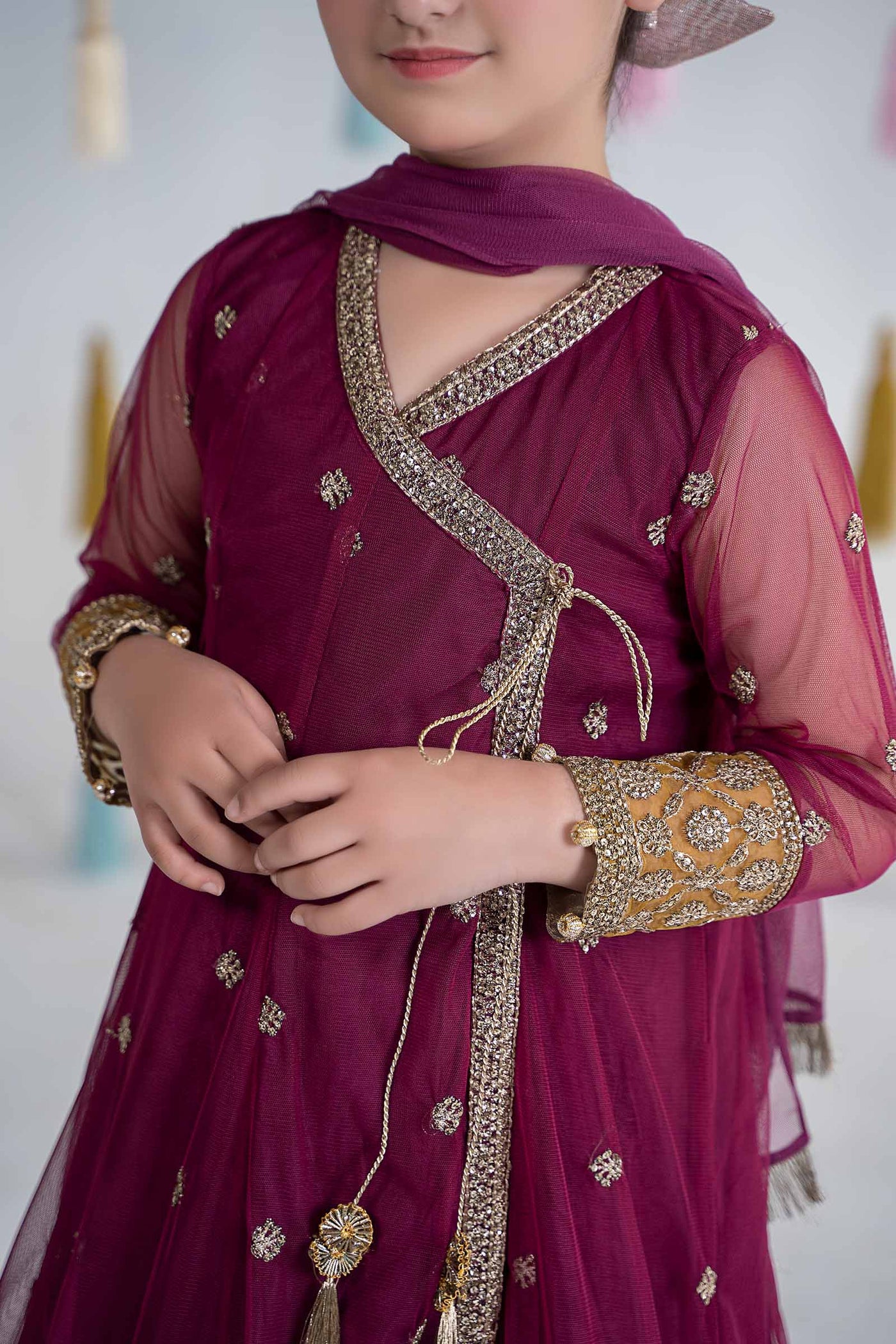 3 Piece Embroidered Net Suit | MKS-EA24-36