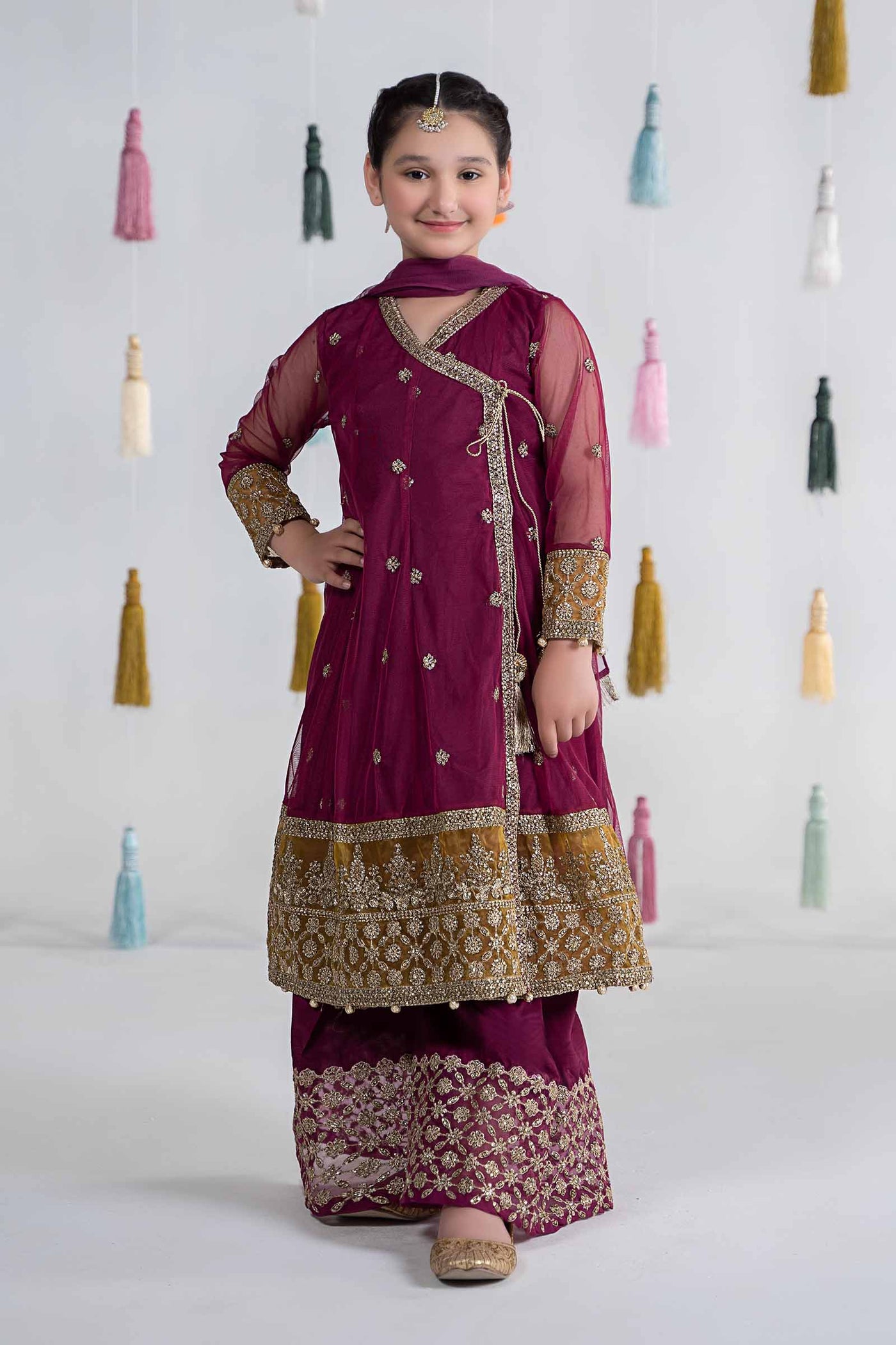 3 PIECE EMBROIDERED NET SUIT | MKS-EA24-36