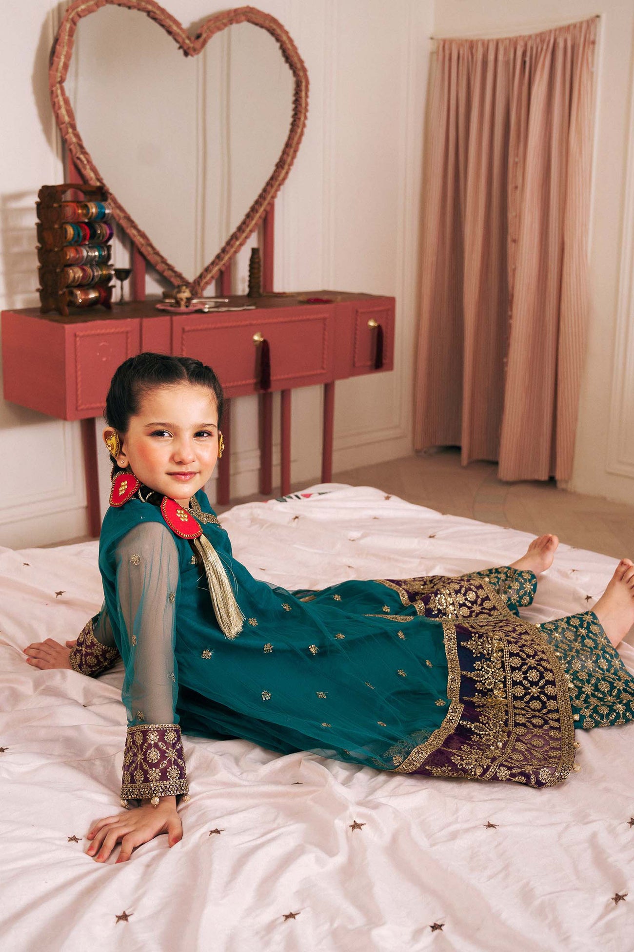 3 Piece Embroidered Net Suit