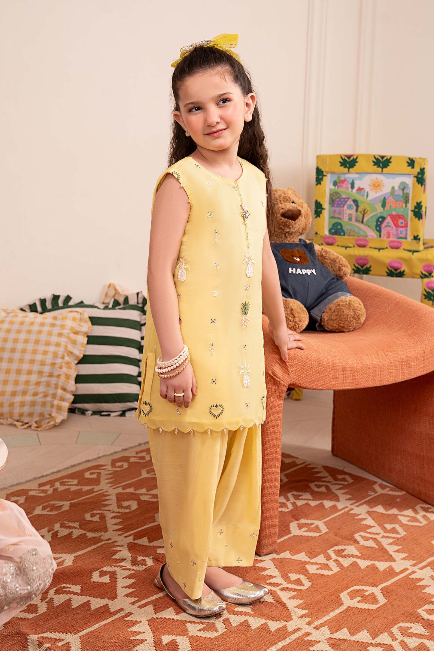 2 Piece Embroidered Organza Suit