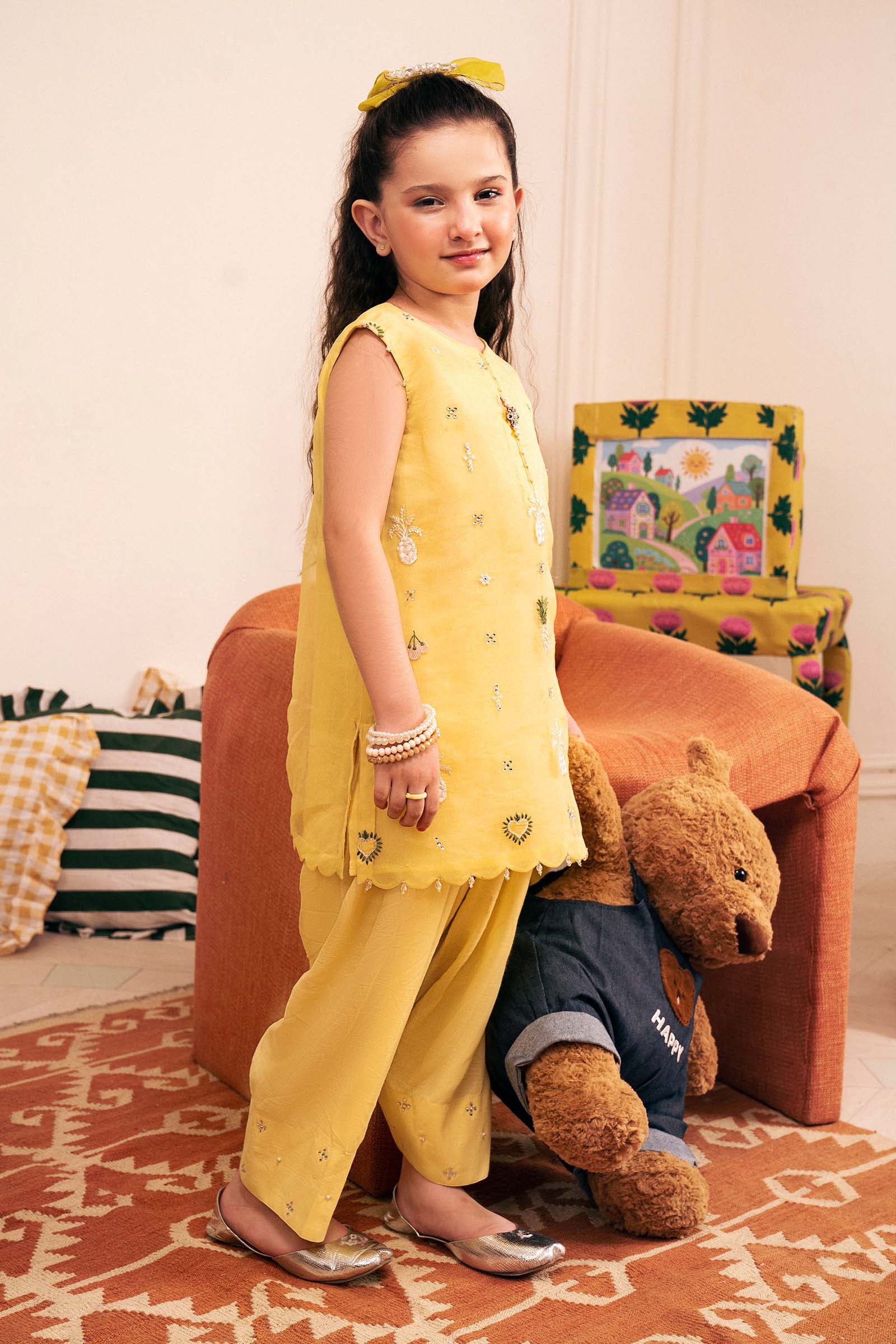 2 Piece Embroidered Organza Suit