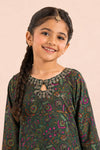 3 Piece Embroidered Raw Silk Suit