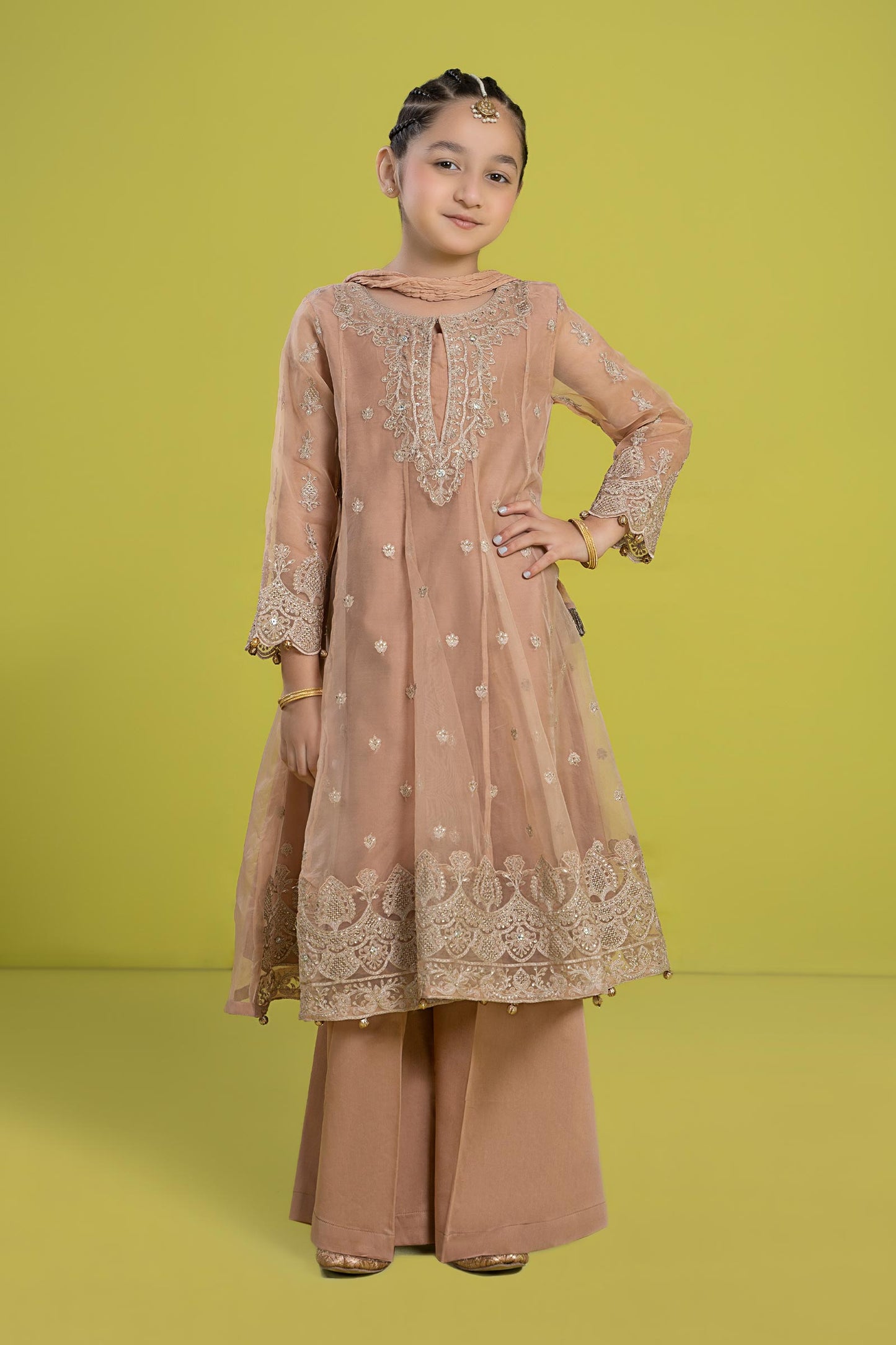 3 Piece Embroidered Organza Suit