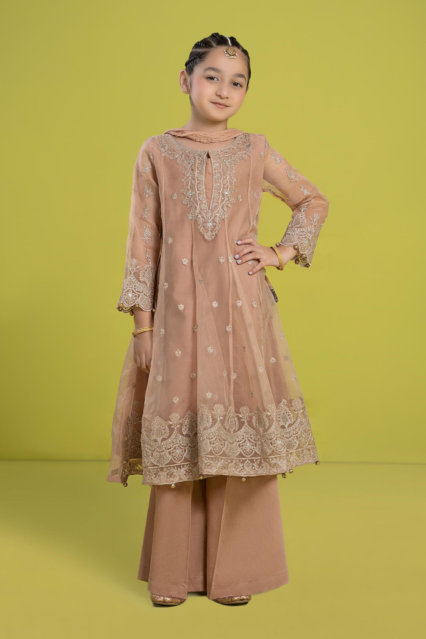 3 Piece Embroidered Organza Suit | MKS-EF24-05