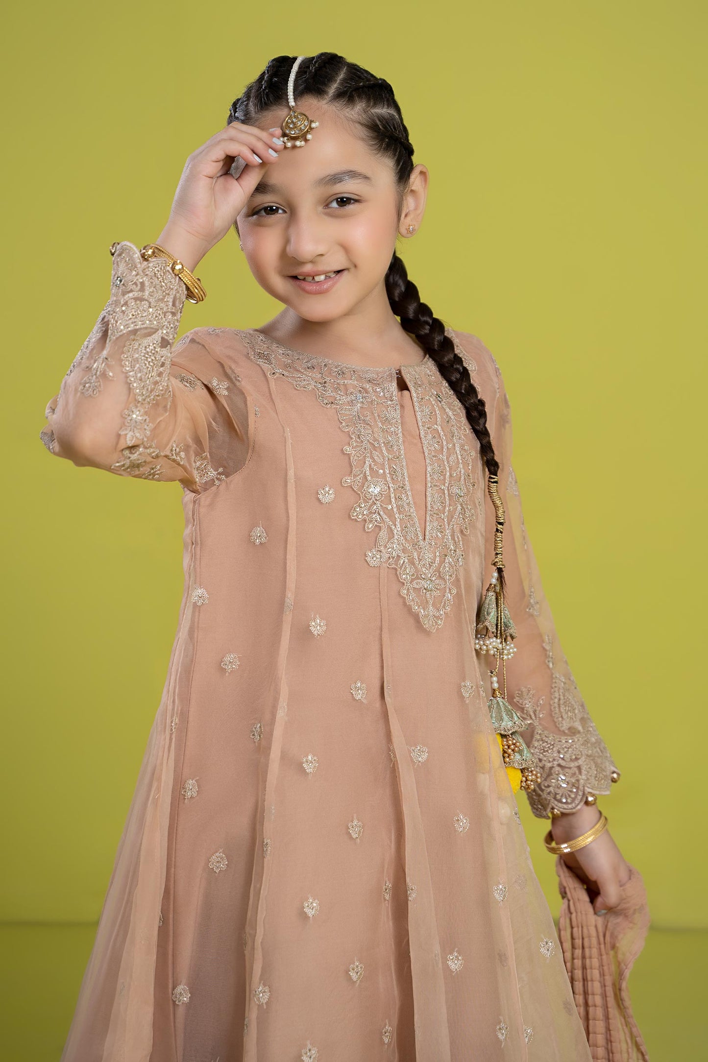 3 Piece Embroidered Organza Suit