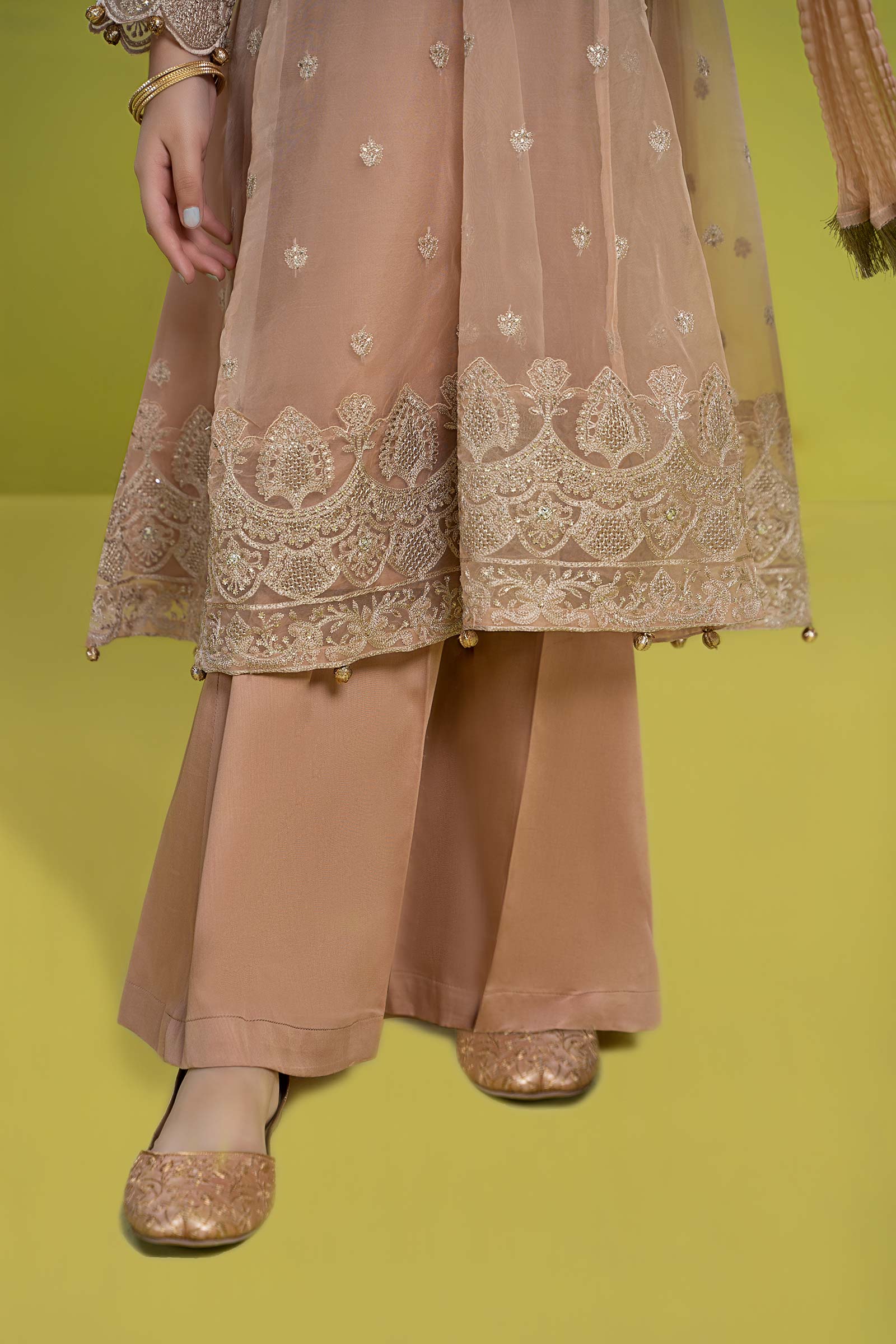 3 Piece Embroidered Organza Suit
