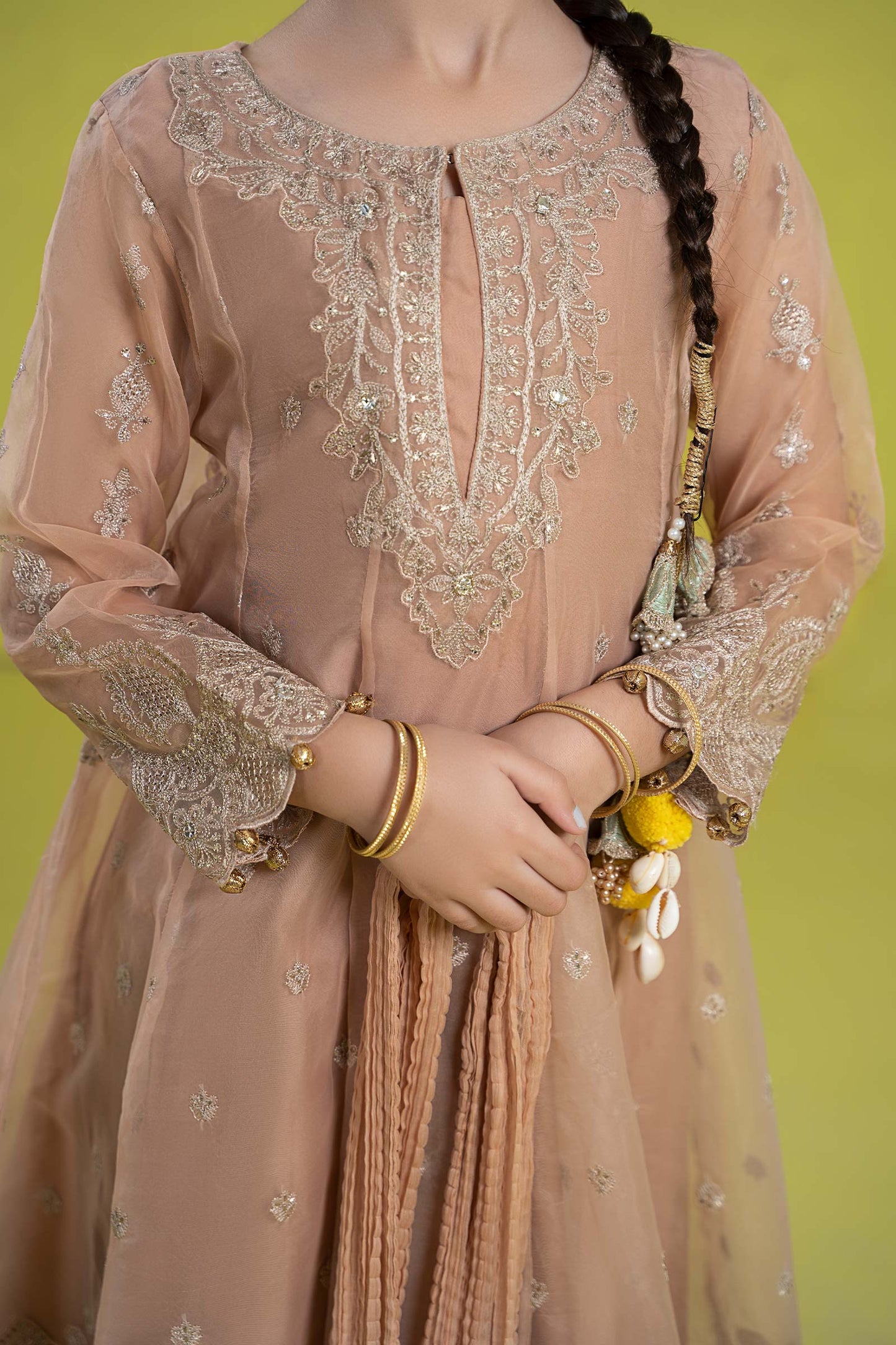 3 Piece Embroidered Organza Suit